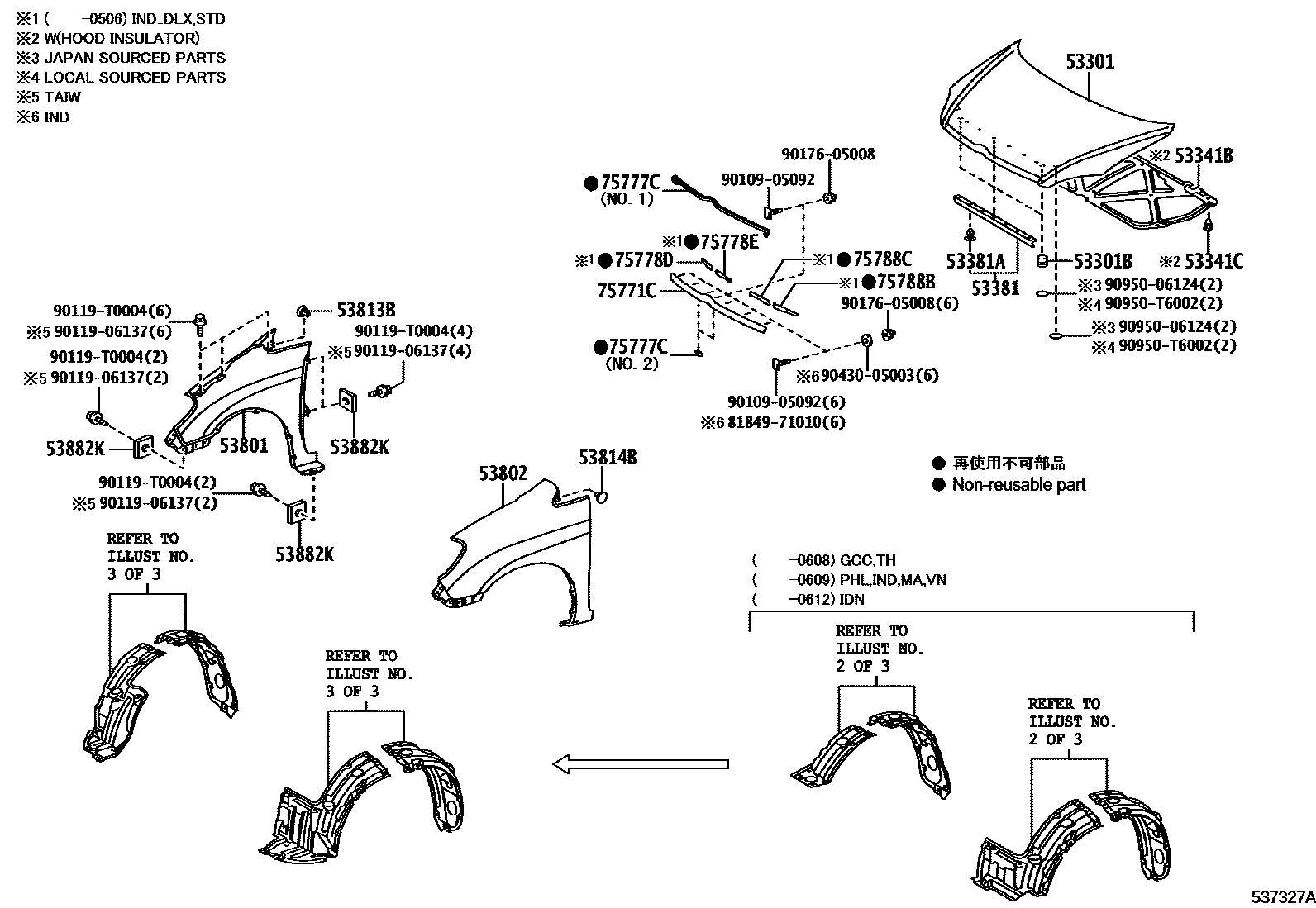 رفرف امامي يسار