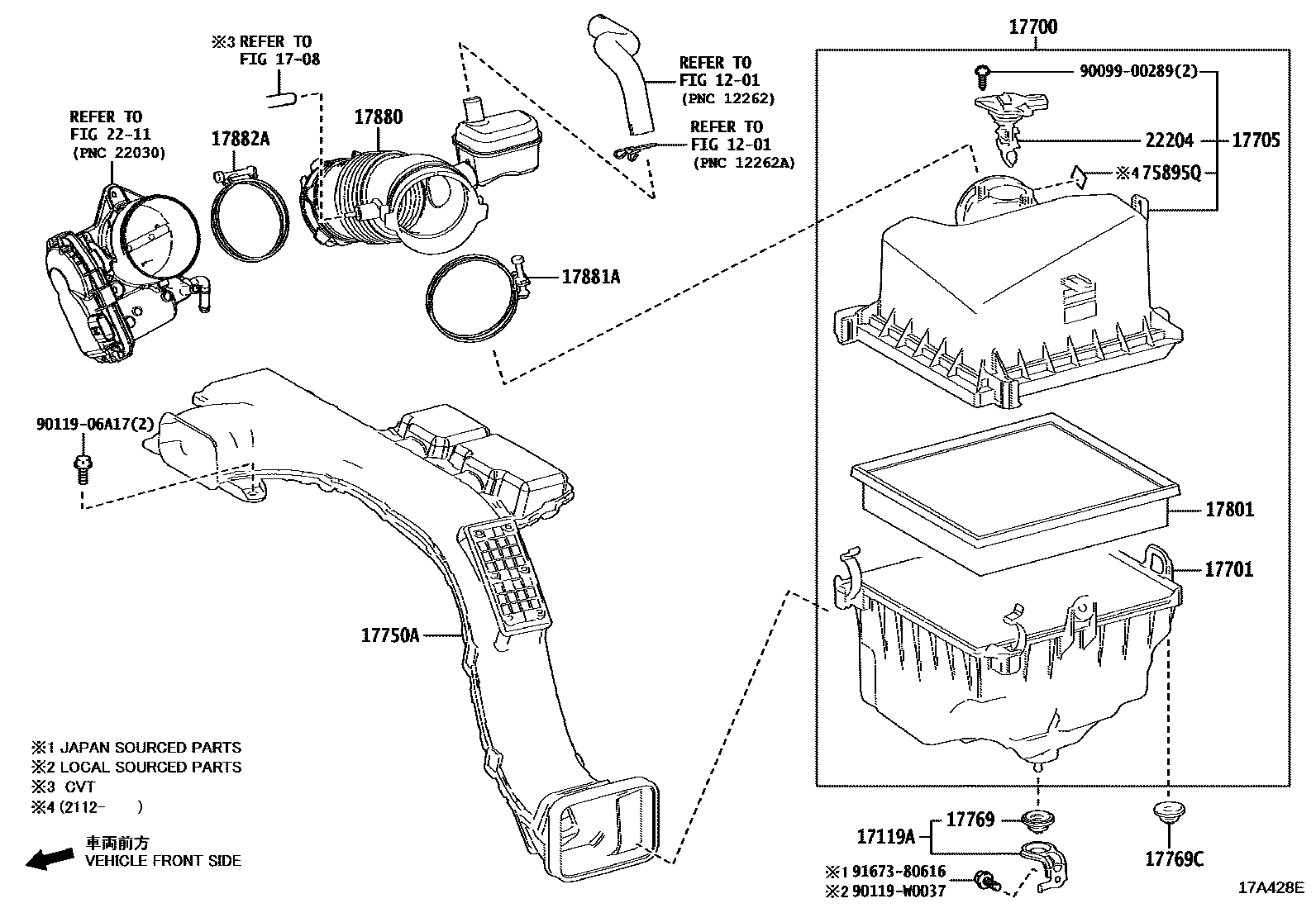 INTAKE AIR FLOW METER SUB-ASSY