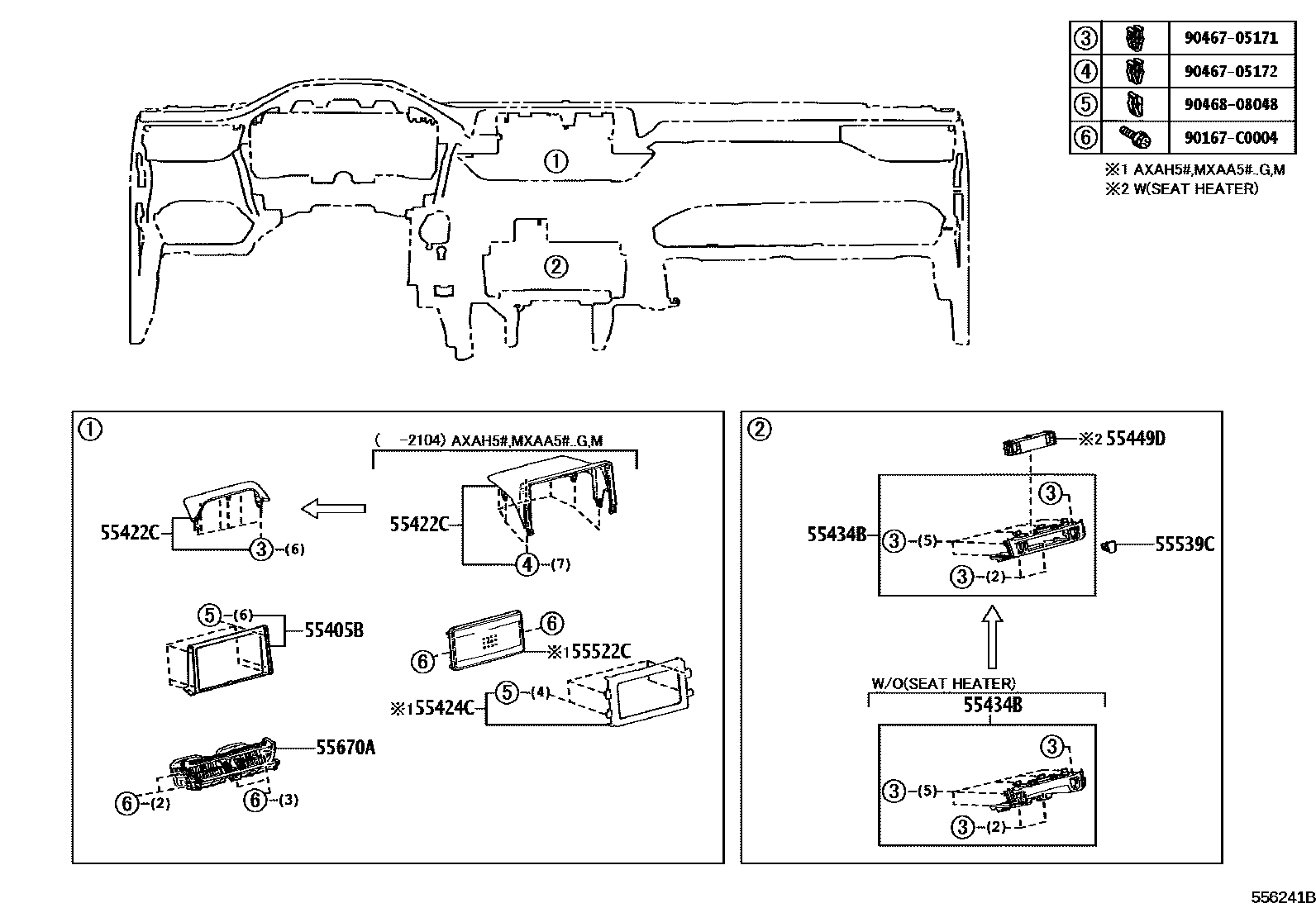 REGISTER ASSY, INSTRUMENT PANEL, CENTER | 556700R150