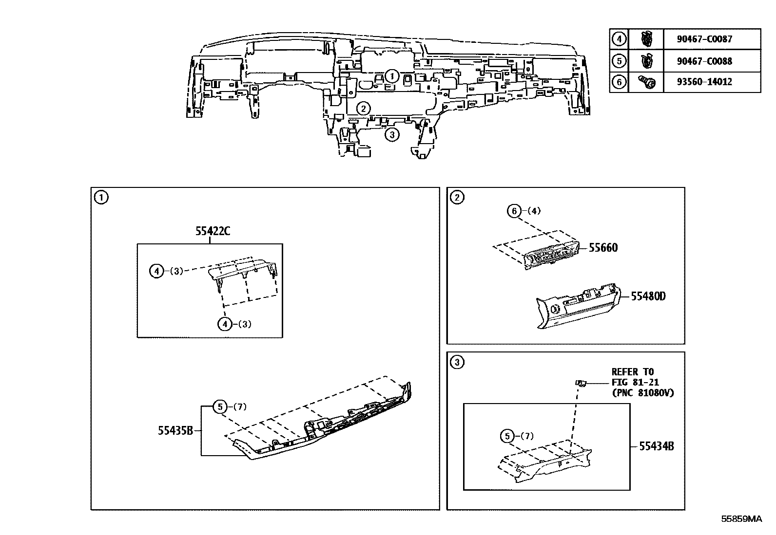 REGISTER ASSY, INSTRUMENT PANEL, NO.2 | 5566006400