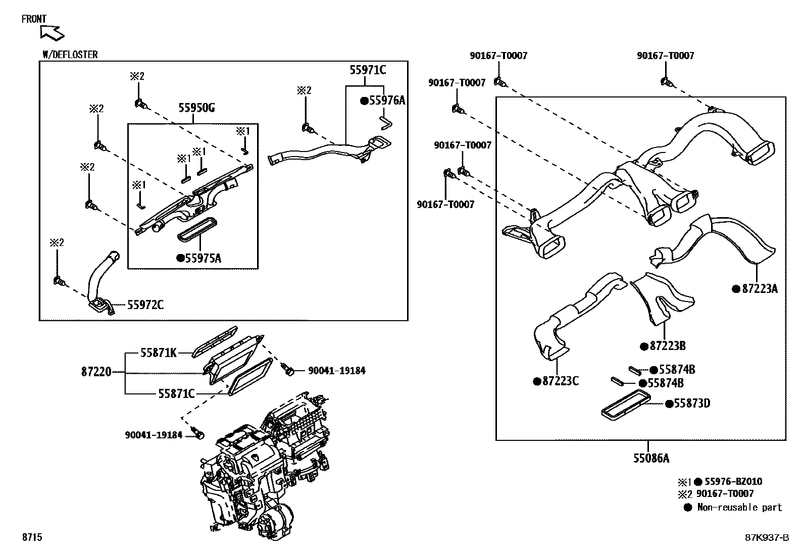 DUCT SUB-ASSY, HEATER TO REGISTER, CENTER | 55086BZ390