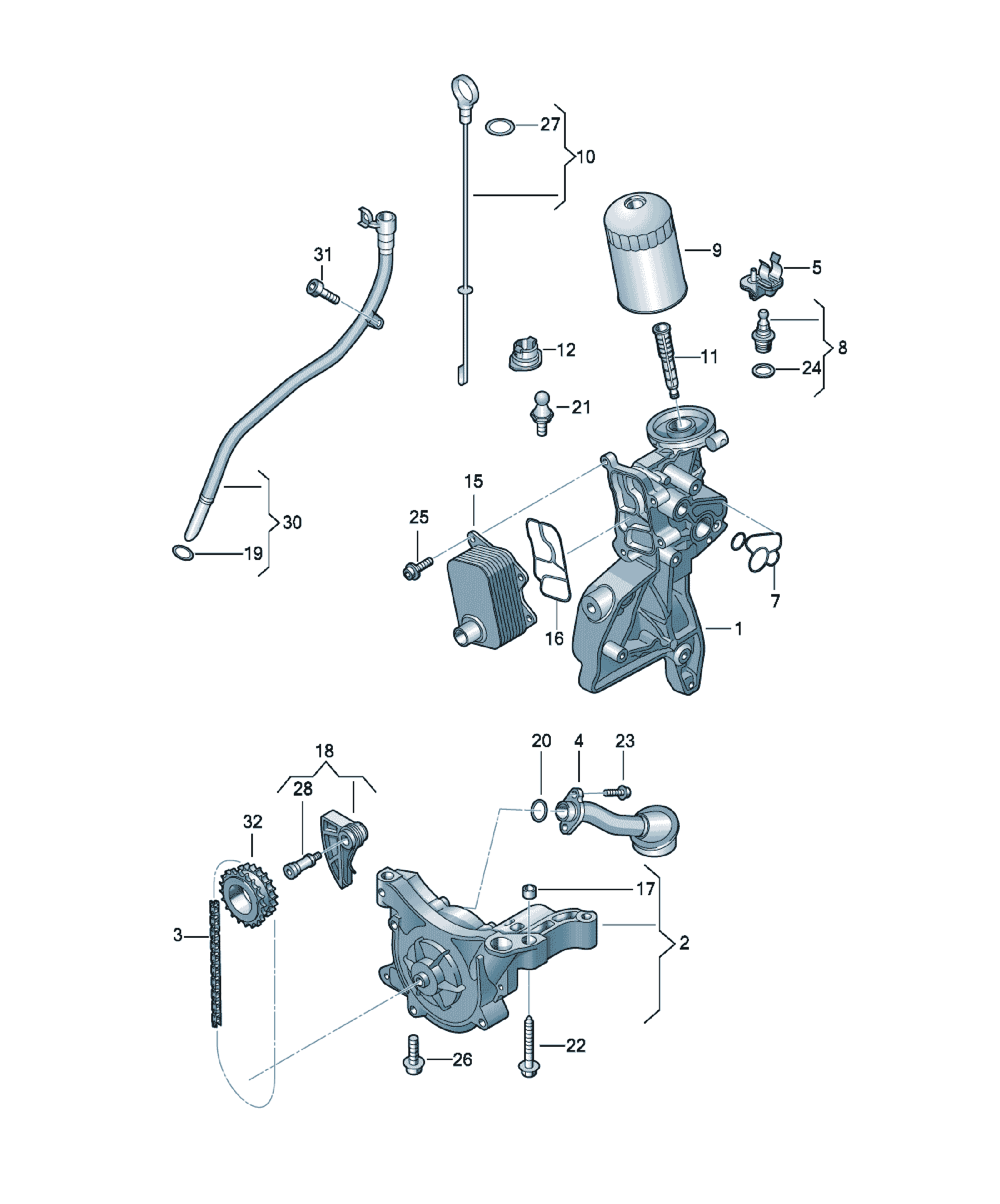 Sită pompă de ulei Audi A4 / S4 / L, cod 06H115175B