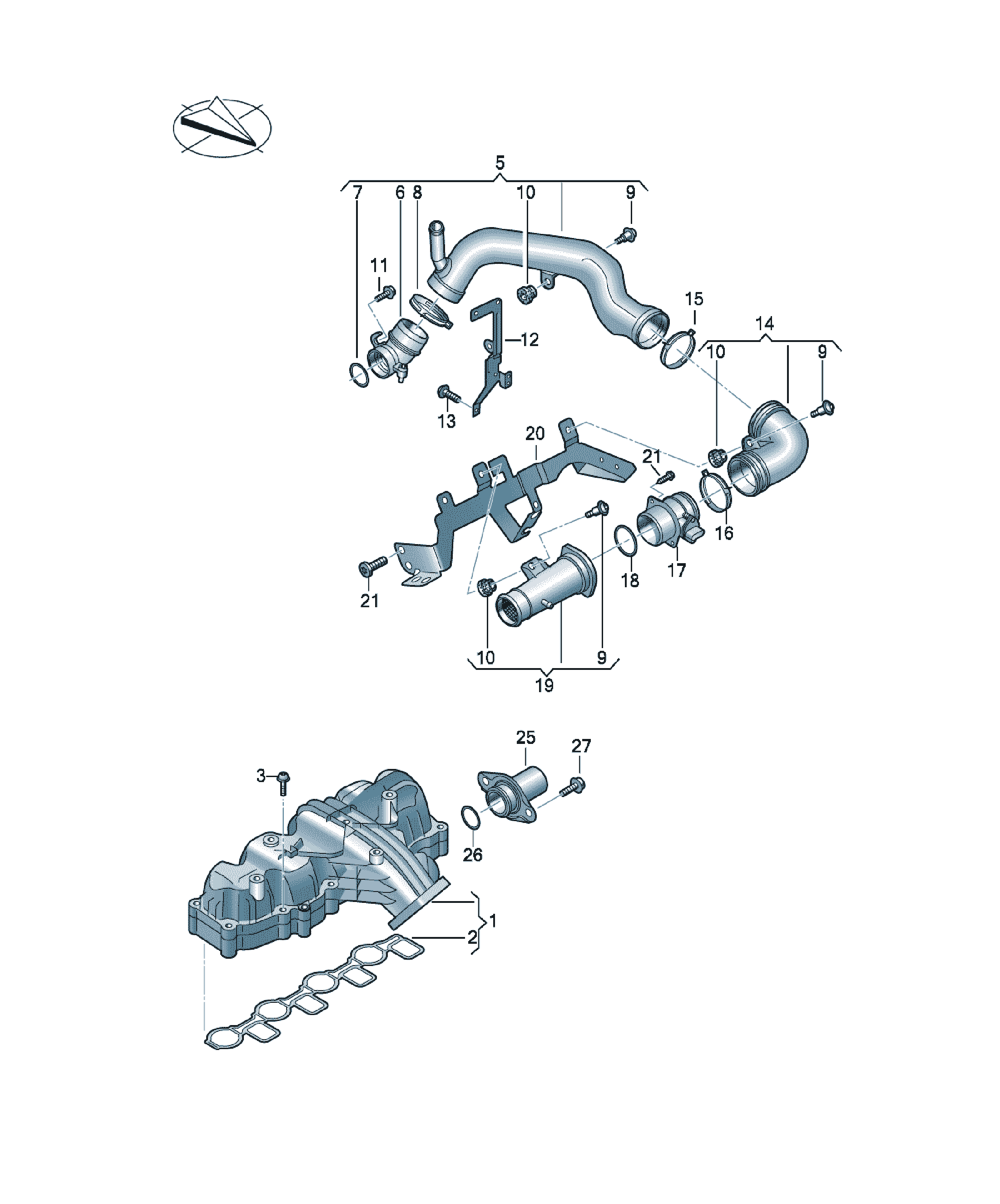 Galerie admisie Audi A4 / S4 / L, cod 03L129711AF