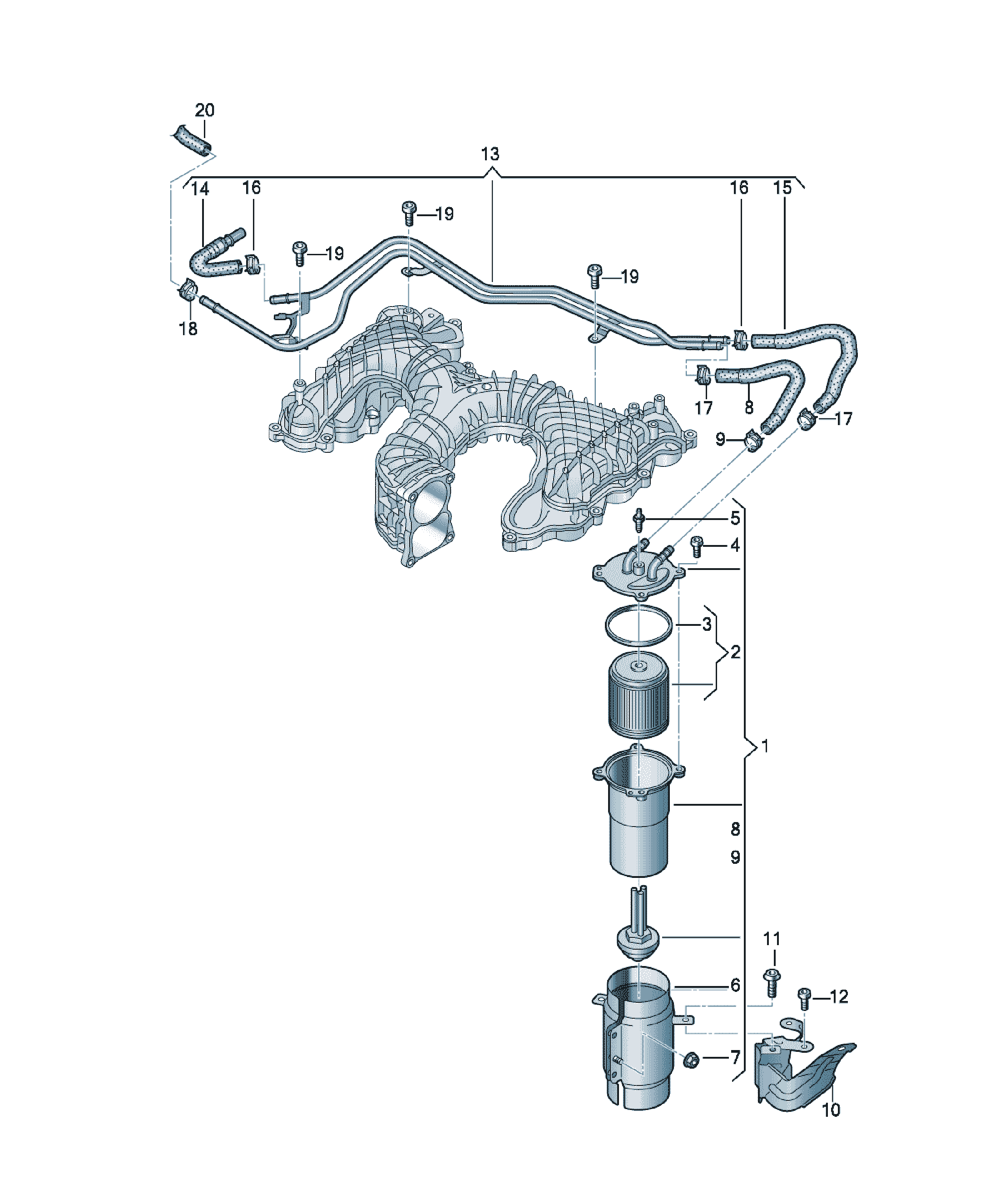 Filtru de combustibil Audi A6 / S6 / L, cod 8W0127434