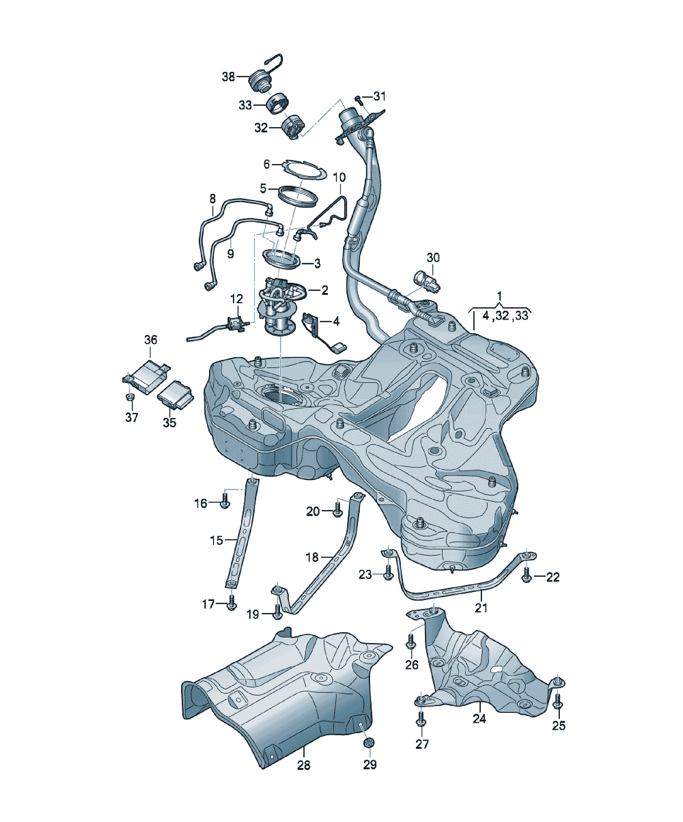 Rezervor combustibil Audi A6 / S6 / L, cod 4K0201060J