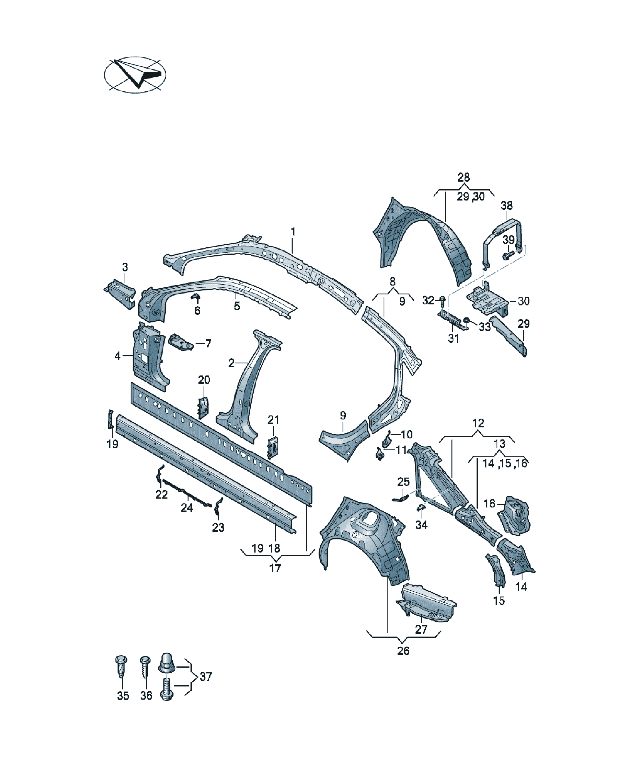 Stâlp A interior Audi A6 / S6 / L, cod 4K5810179