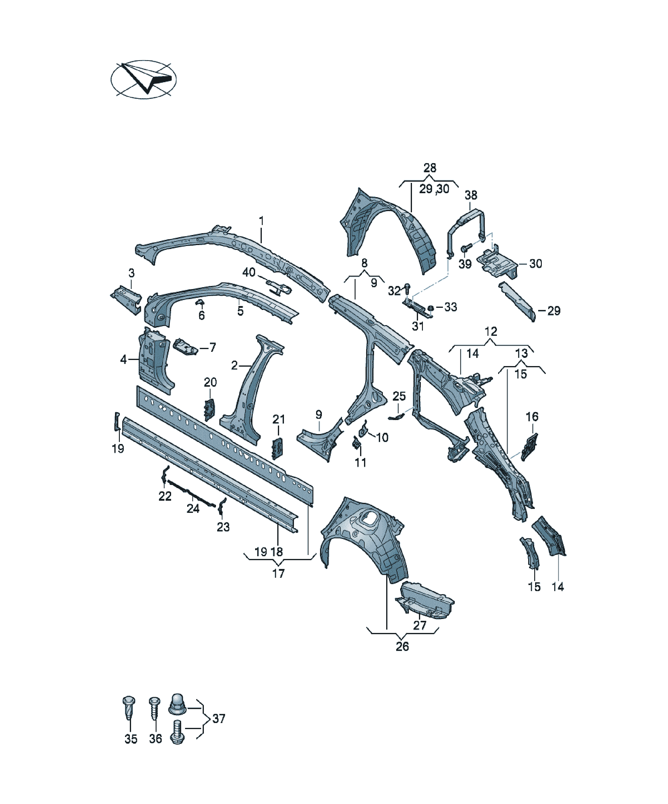 Stâlp A interior Audi A6 / S6 / L, cod 4K9810179