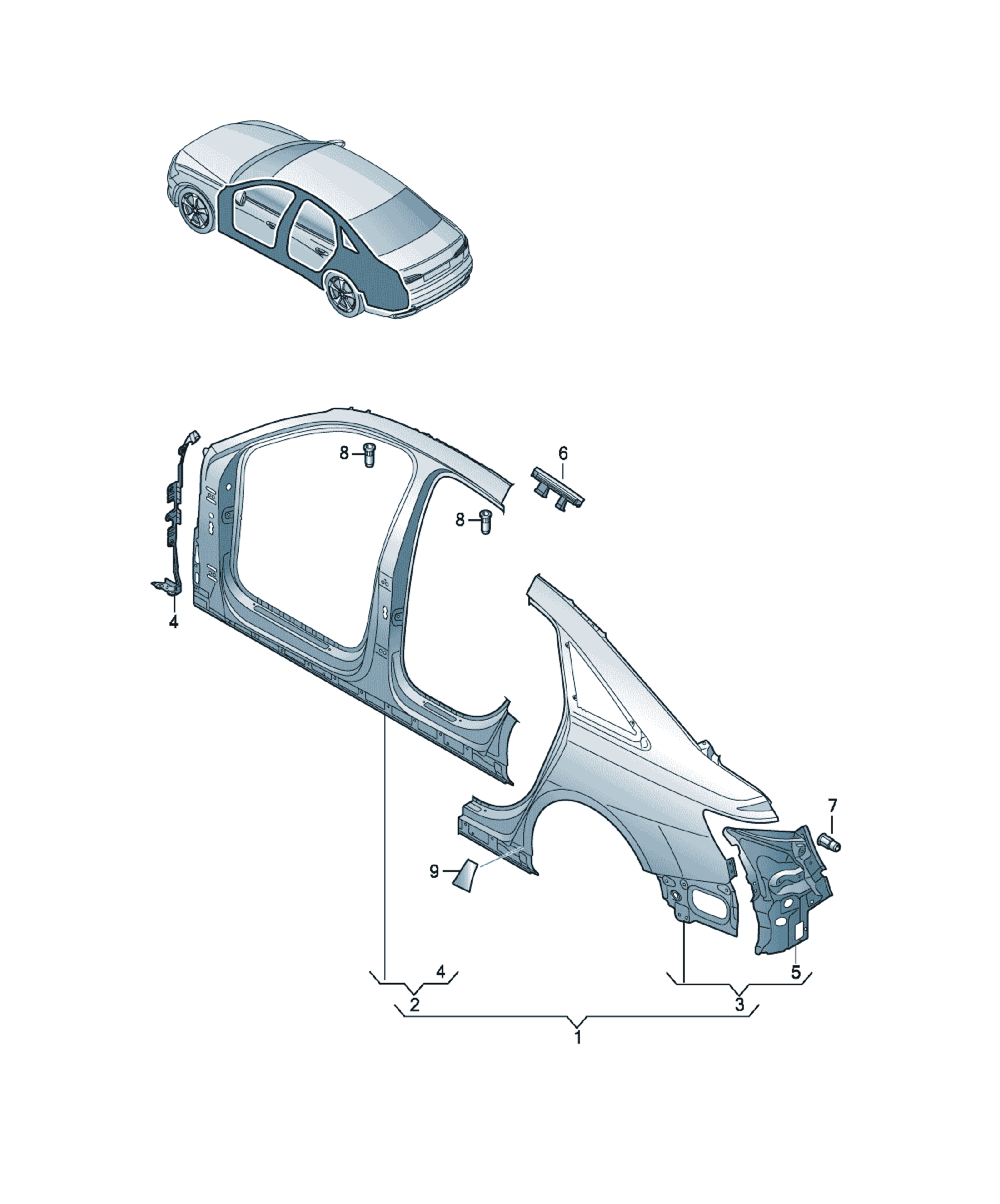 Cadru lateral caroserie Audi A6 / S6 / L, cod 4K5810075