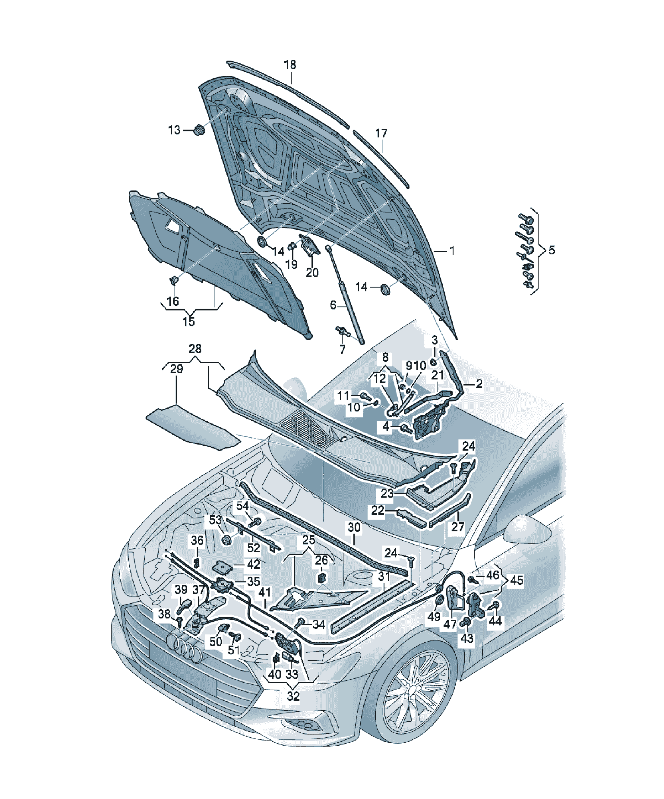 1 set attachment parts for bonnet