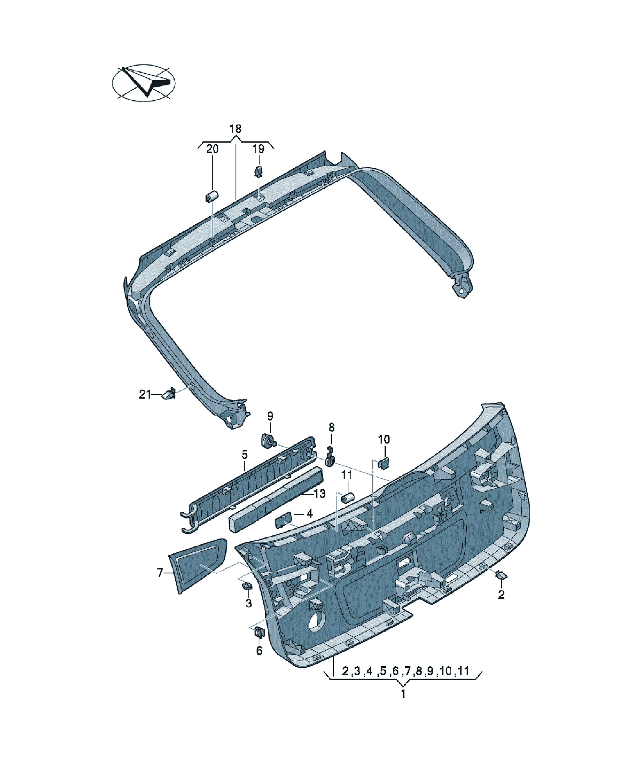 Capac ornamental capotă portbagaj Audi A6 / S6 / L, cod 4K9867979E DS2