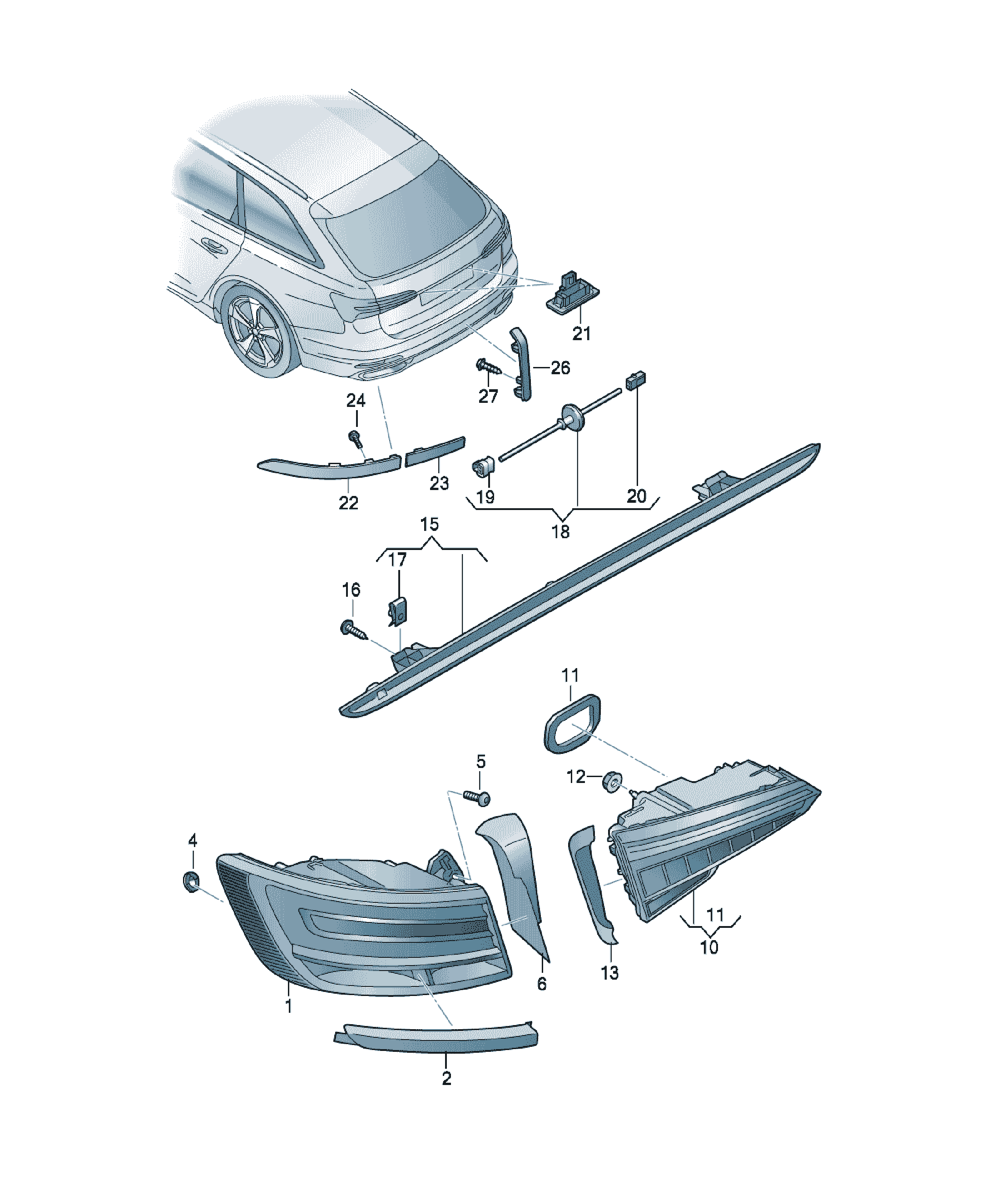 Carcasă soclu cablu Audi A6 / S6 / L, cod 07P973702