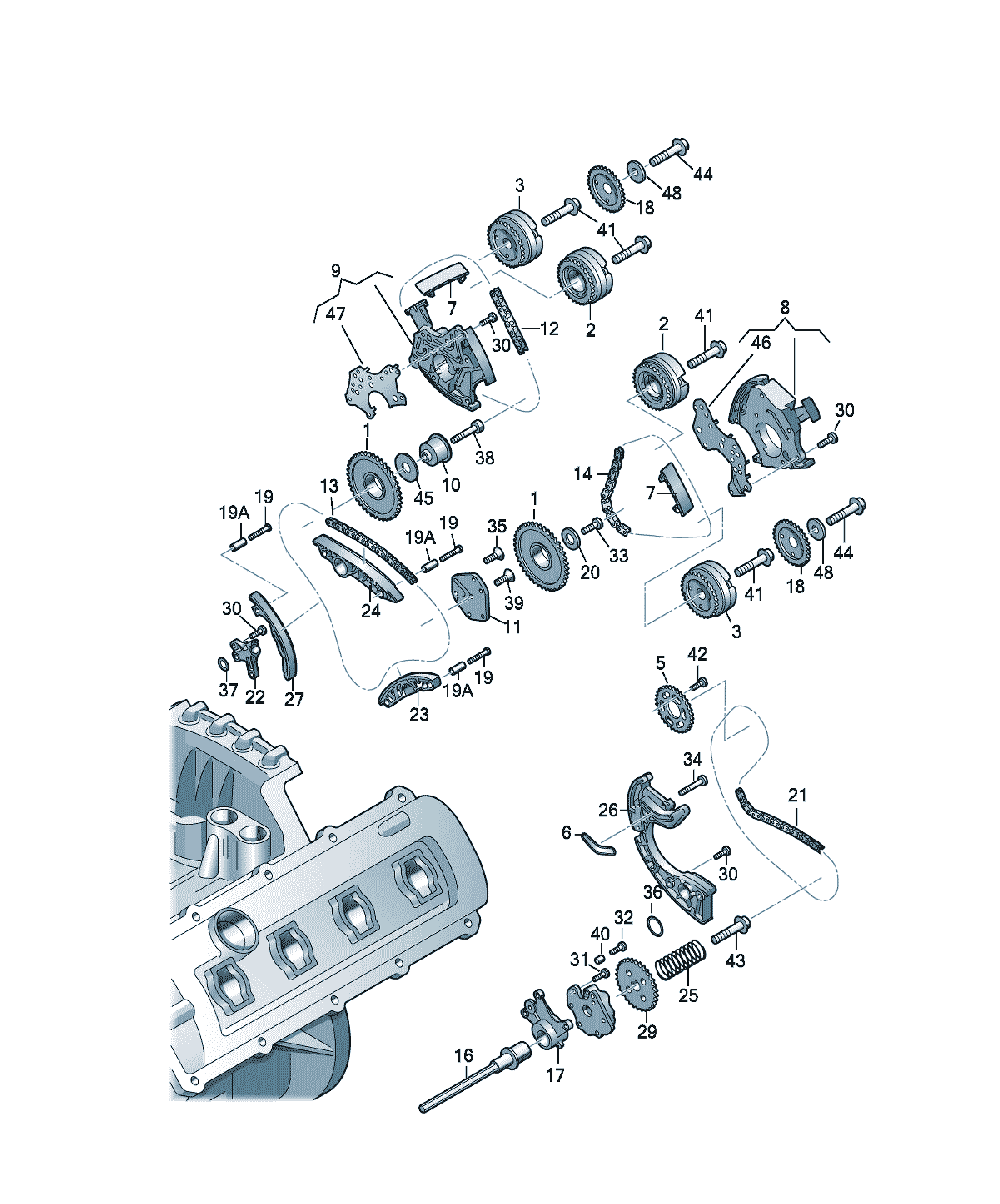 Roată dințată distribuție Audi A4 / S4 / L, cod 06E109077E