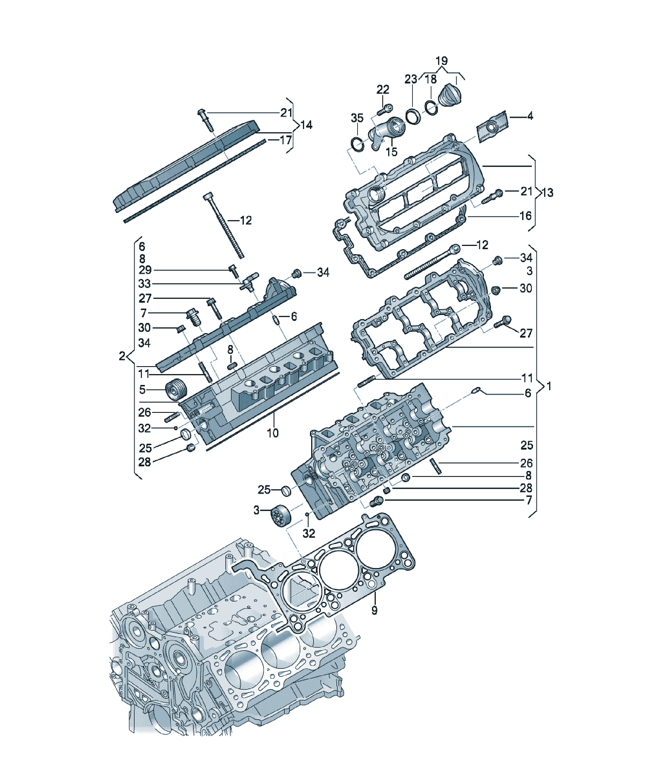 Chiulasa Audi A4 / S4 / L, cod 059103063DA