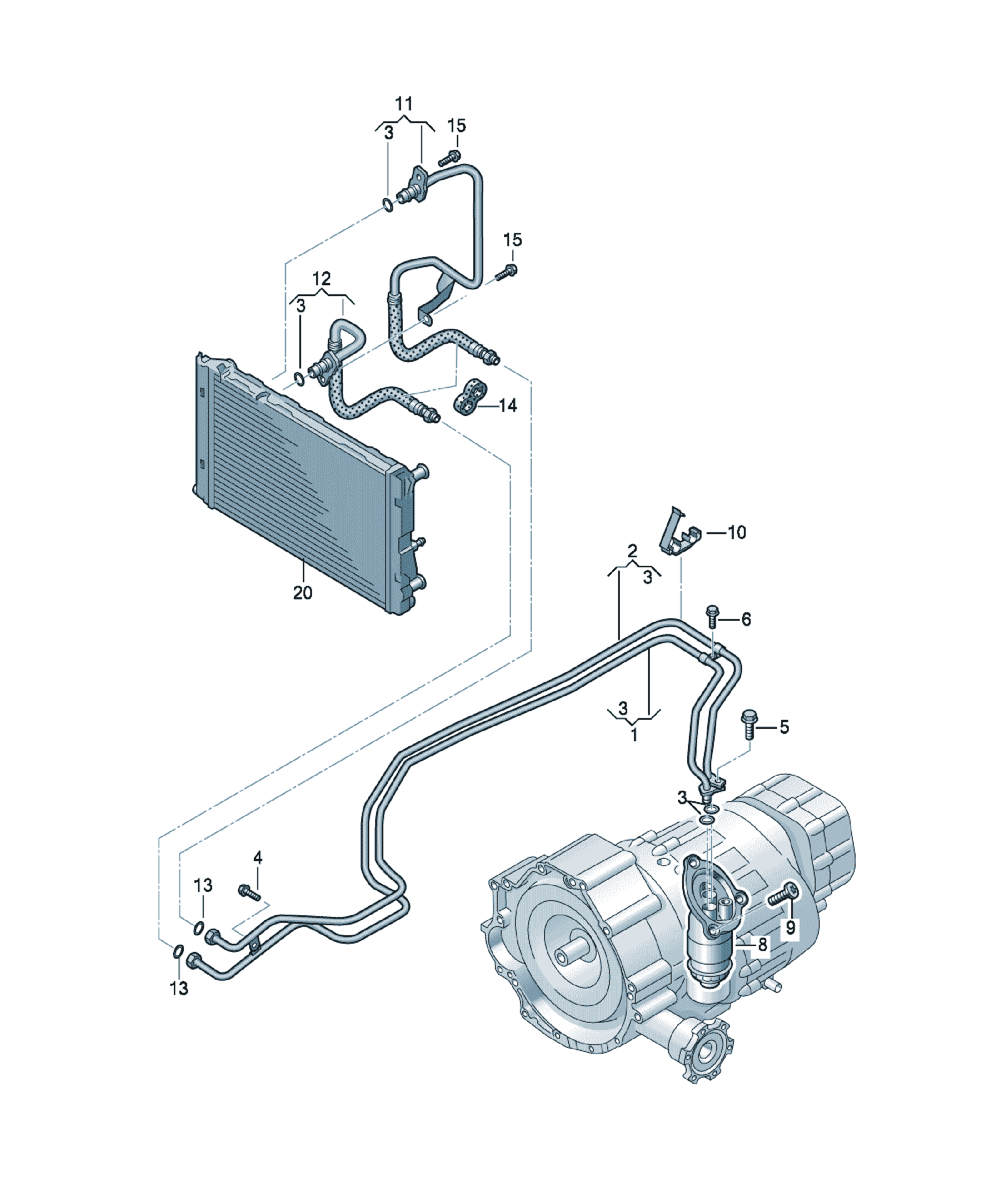 Conductă presiune ulei Audi A4 / S4 / L, cod 8K0317818AT