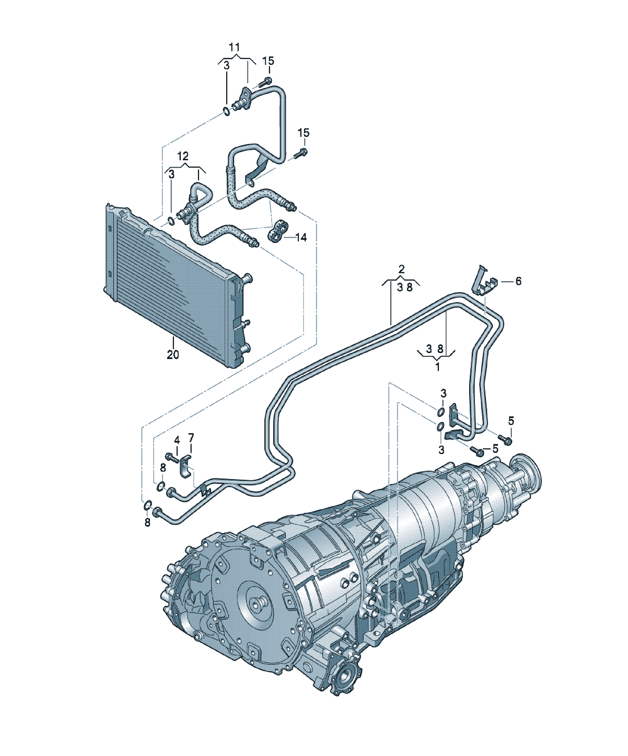Conductă presiune ulei Audi A4 / S4 / L, cod 8K0317817BS