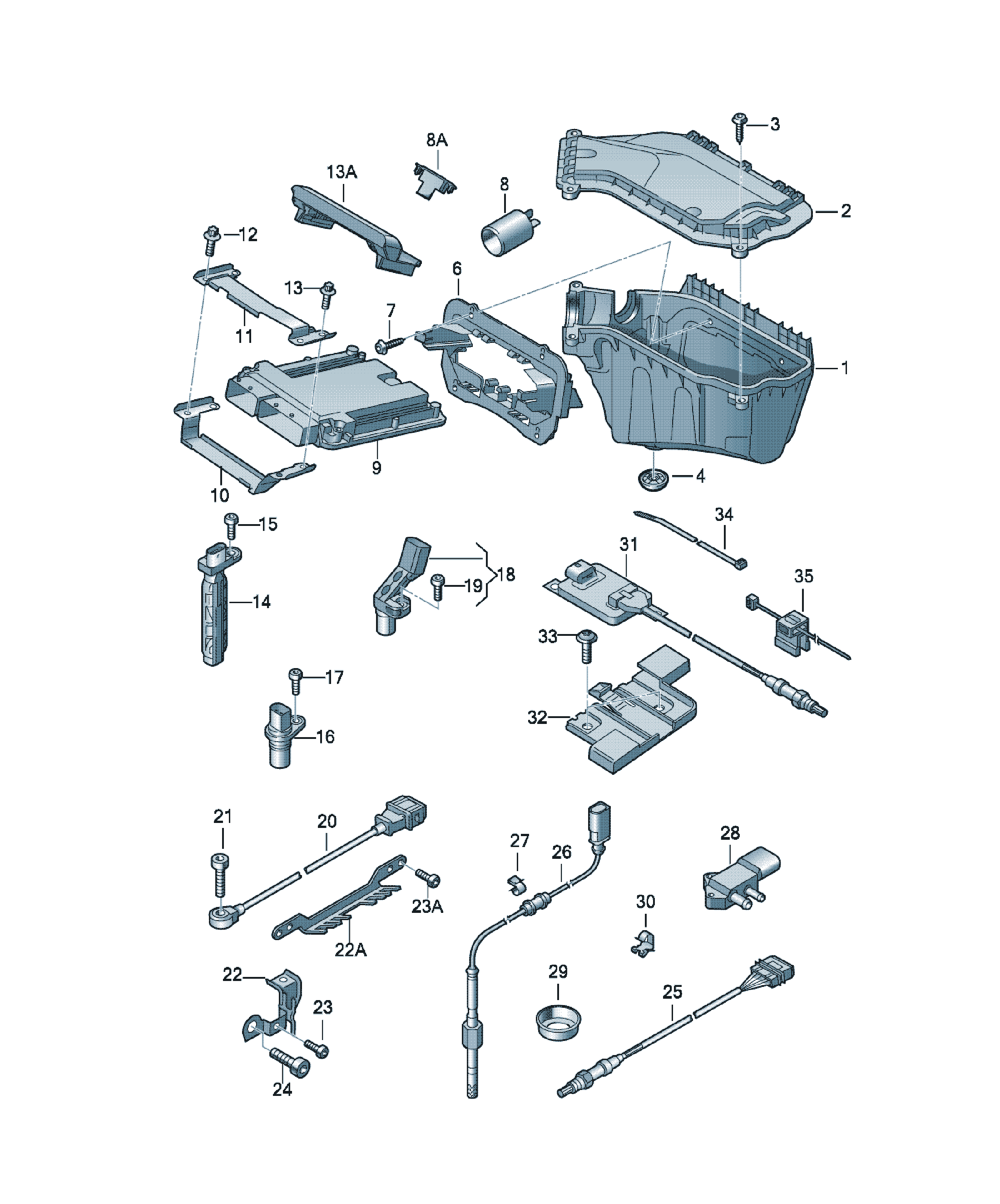 Carcasă unități de control Audi A4 / S4 / L, cod 8K2907355E