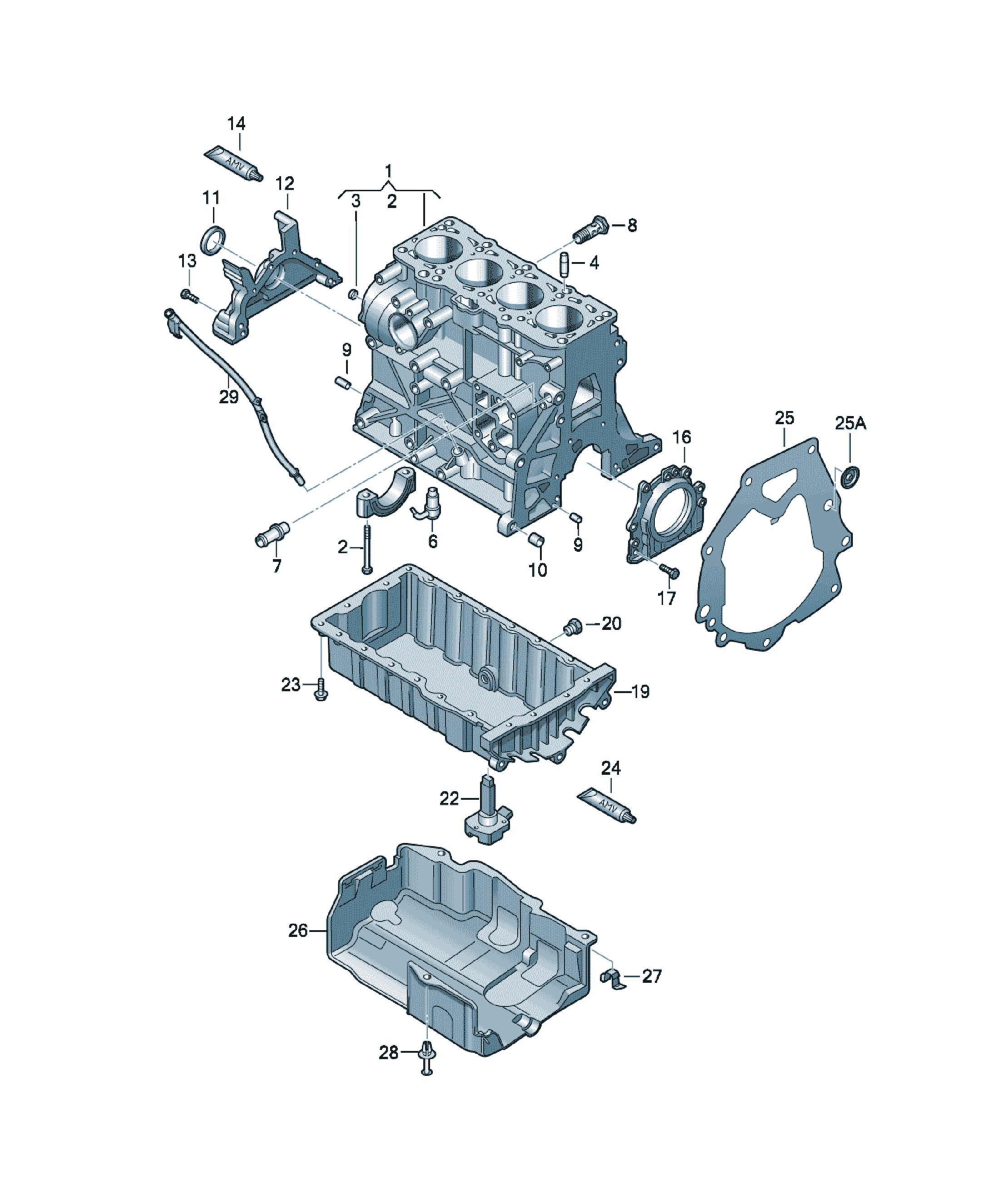 Tijă de nivel ulei Audi A4 / S4 / L, cod 03L115418A