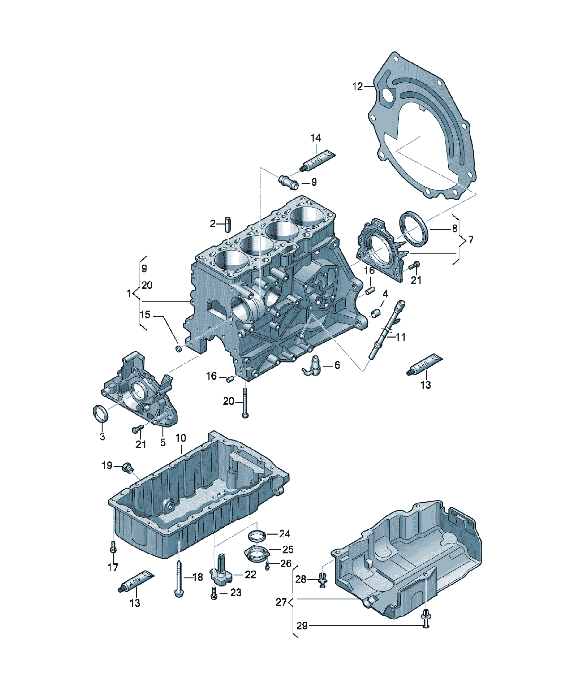 Bloc motor Audi A4 / S4 / L, cod 03L103011