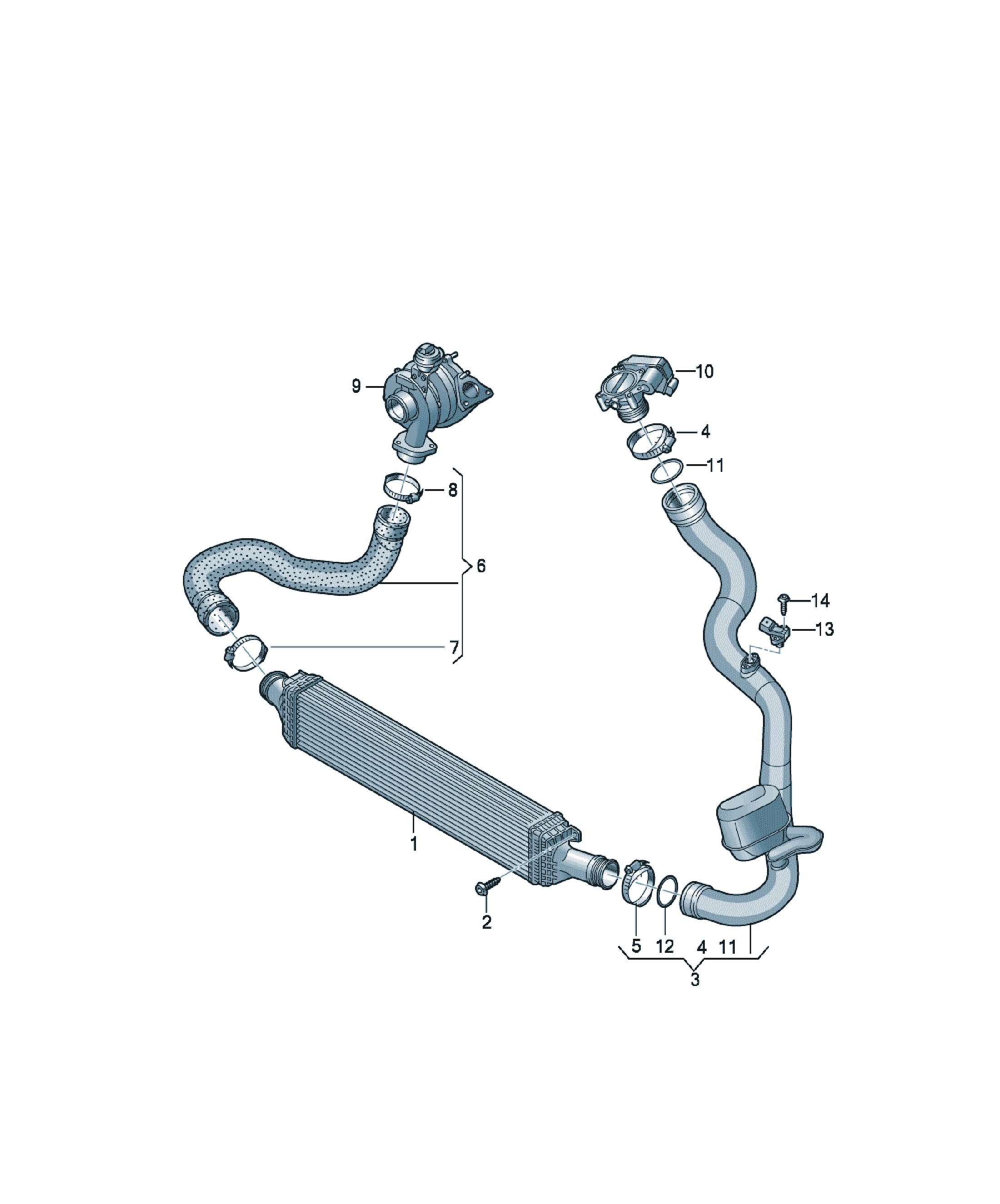Senzor presiune aer colector Audi A4 / S4 / L, cod 03G906051E