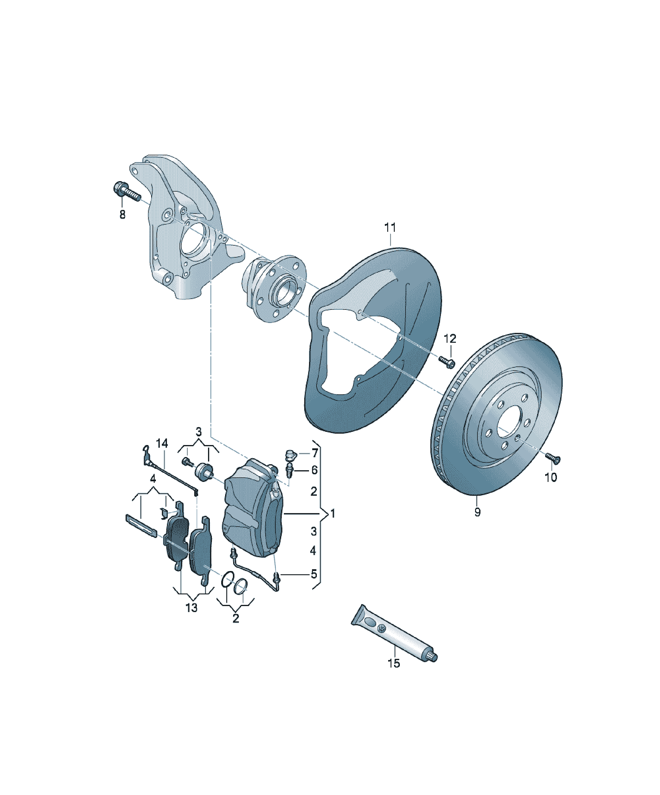 Etrier fata Audi A6 / S6 / L, cod 8W0615107E