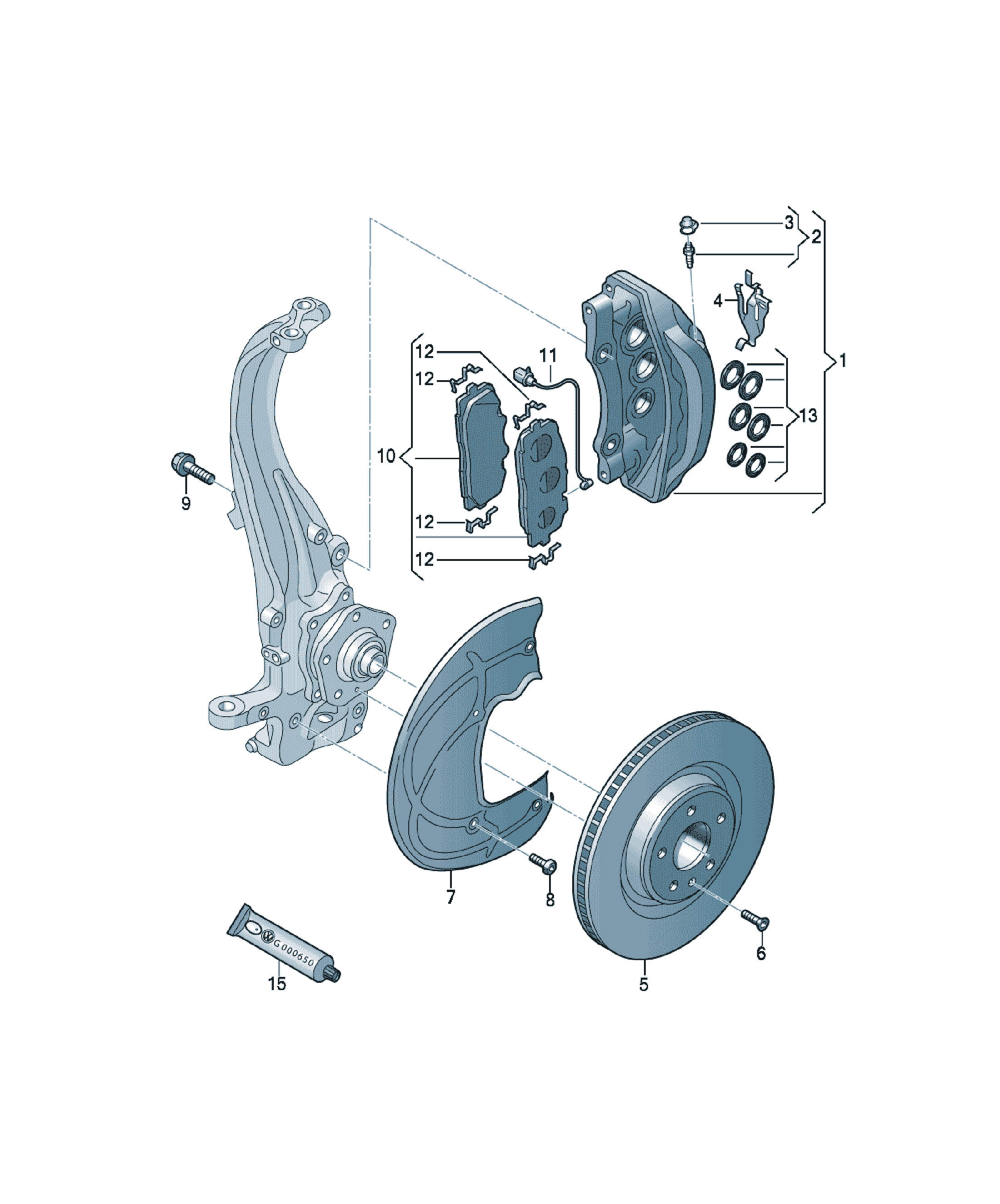 Etrier fata Audi A6 / S6 / L, cod 4K0615107AA