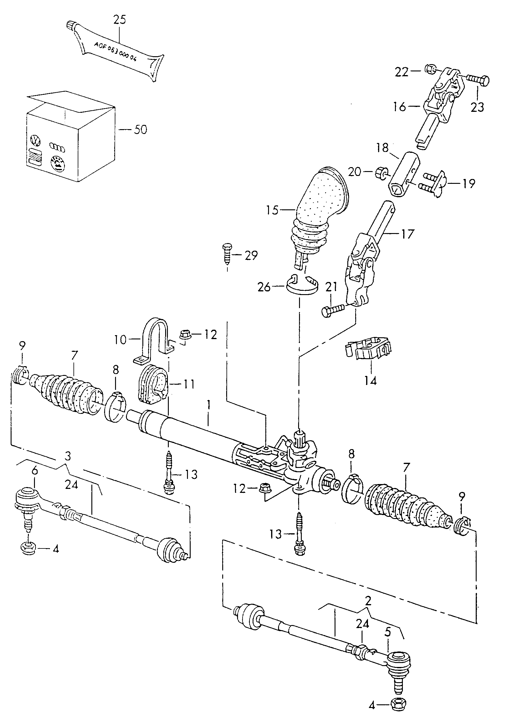 Cremalieră direcție Volkswagen Golf / e-Golf, cod 1HM422055F