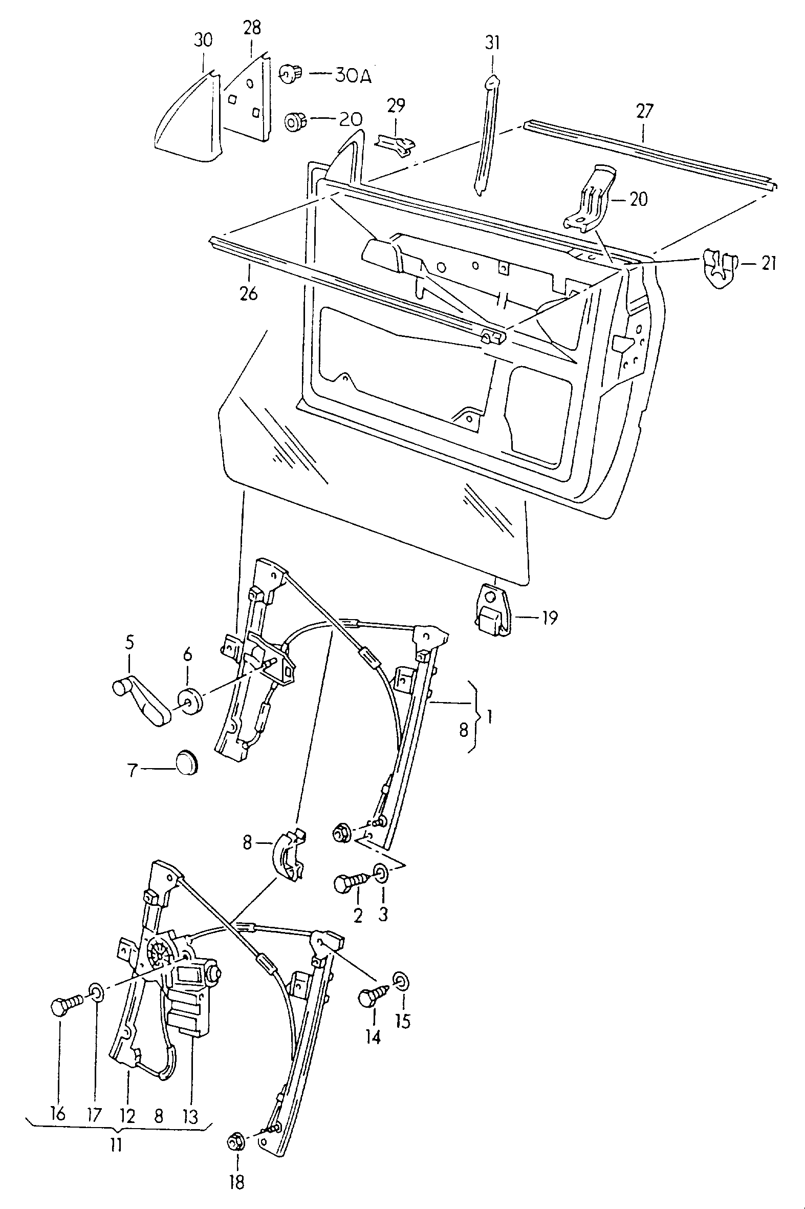 Geam fata Volkswagen Golf / e-Golf, cod 1E0837461