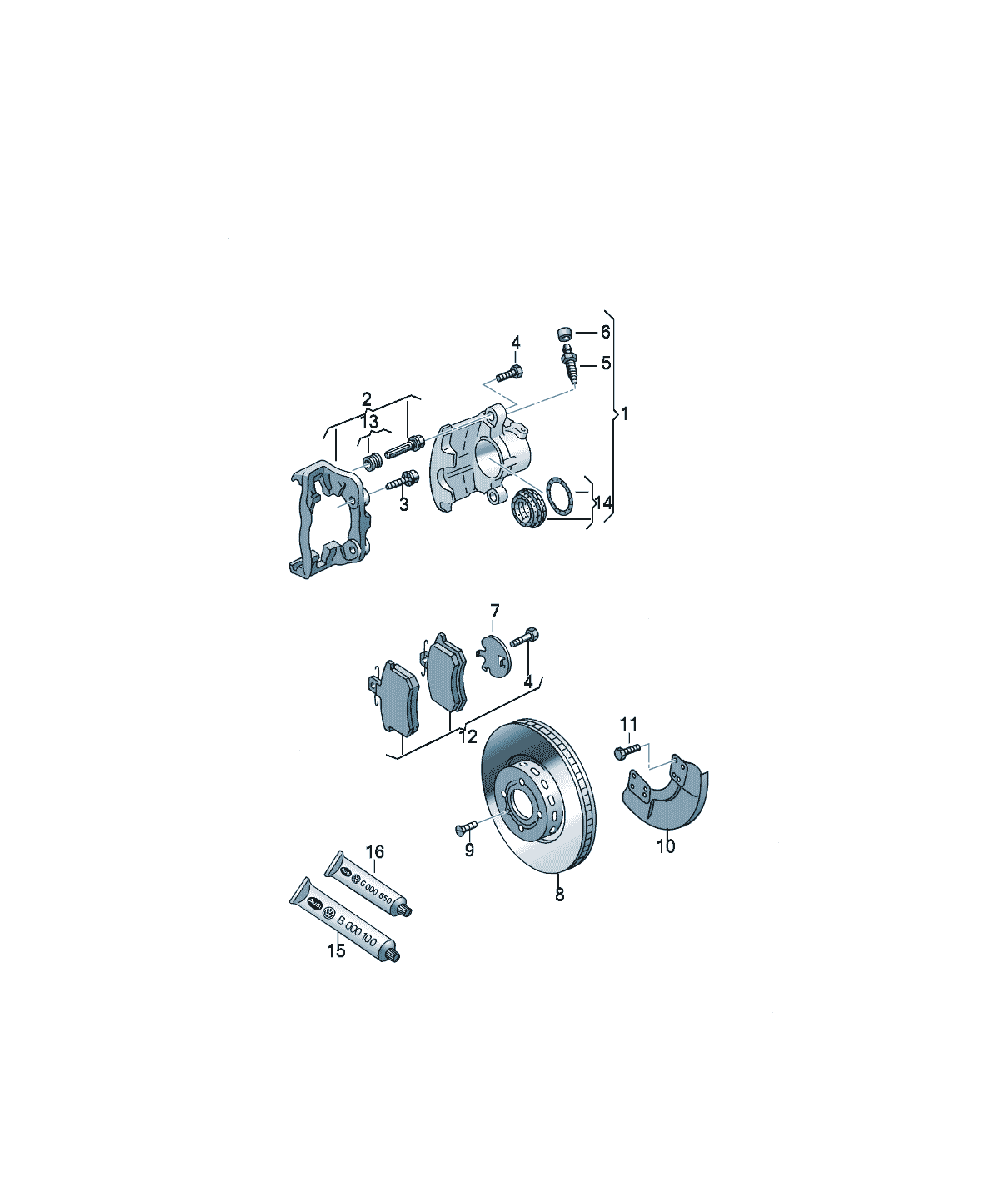 Lubrifiant etrier de frână Volkswagen Passat / Variant / Santana, cod G  052150A2