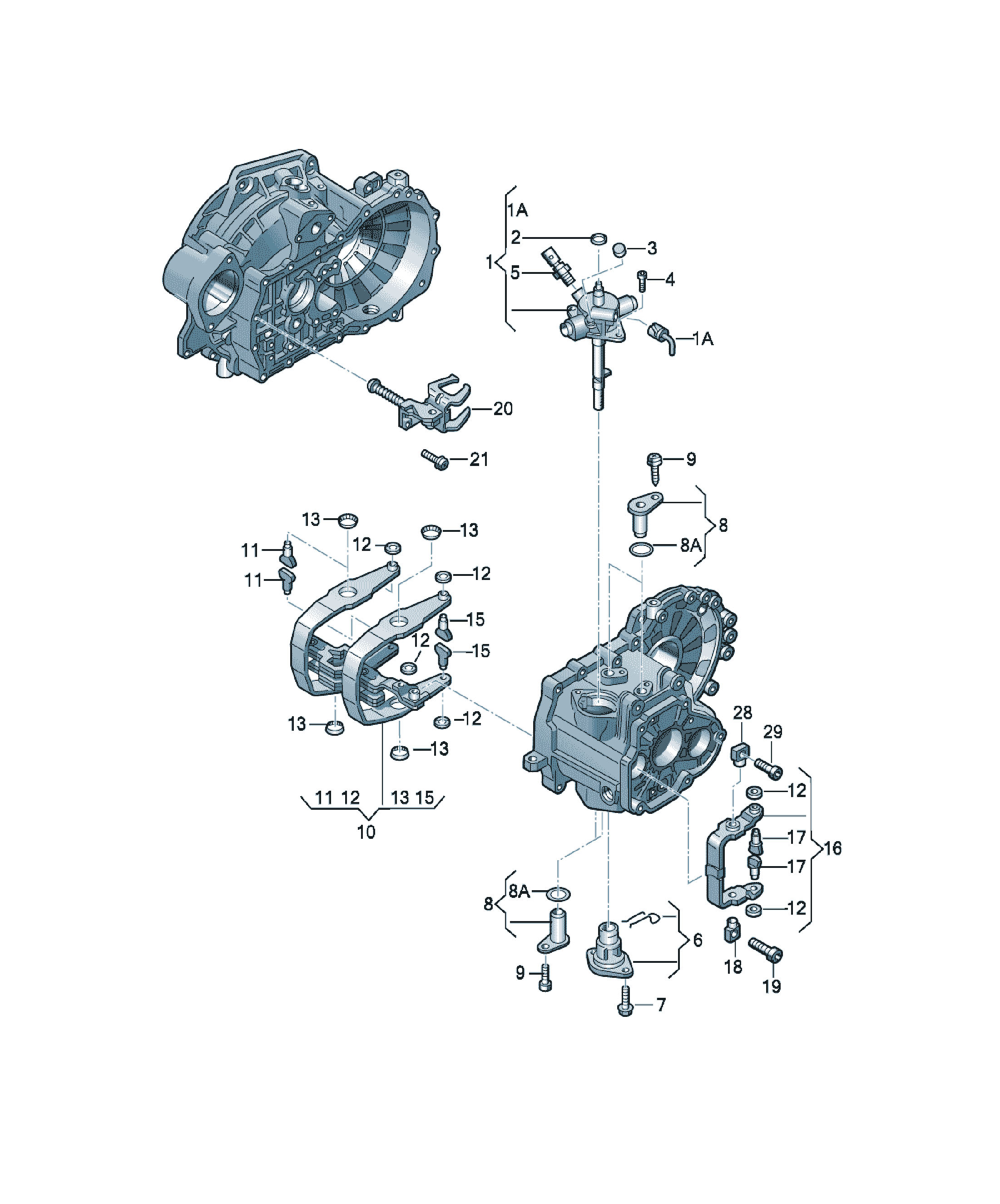 Mecanism schimbător de viteze Volkswagen CC, cod 02S301230H