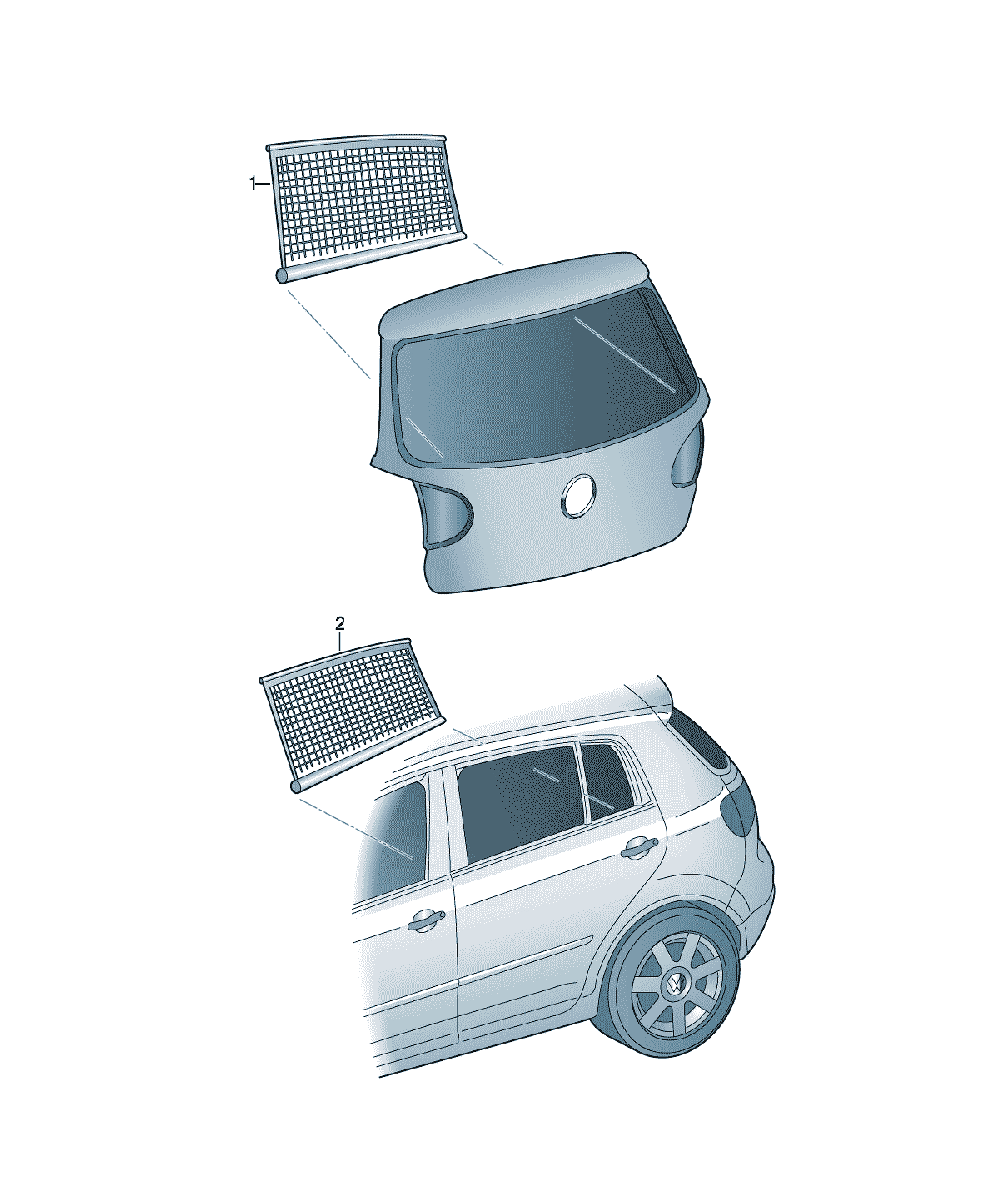 Sunblind Volkswagen Tiguan, cod 5N0064365A