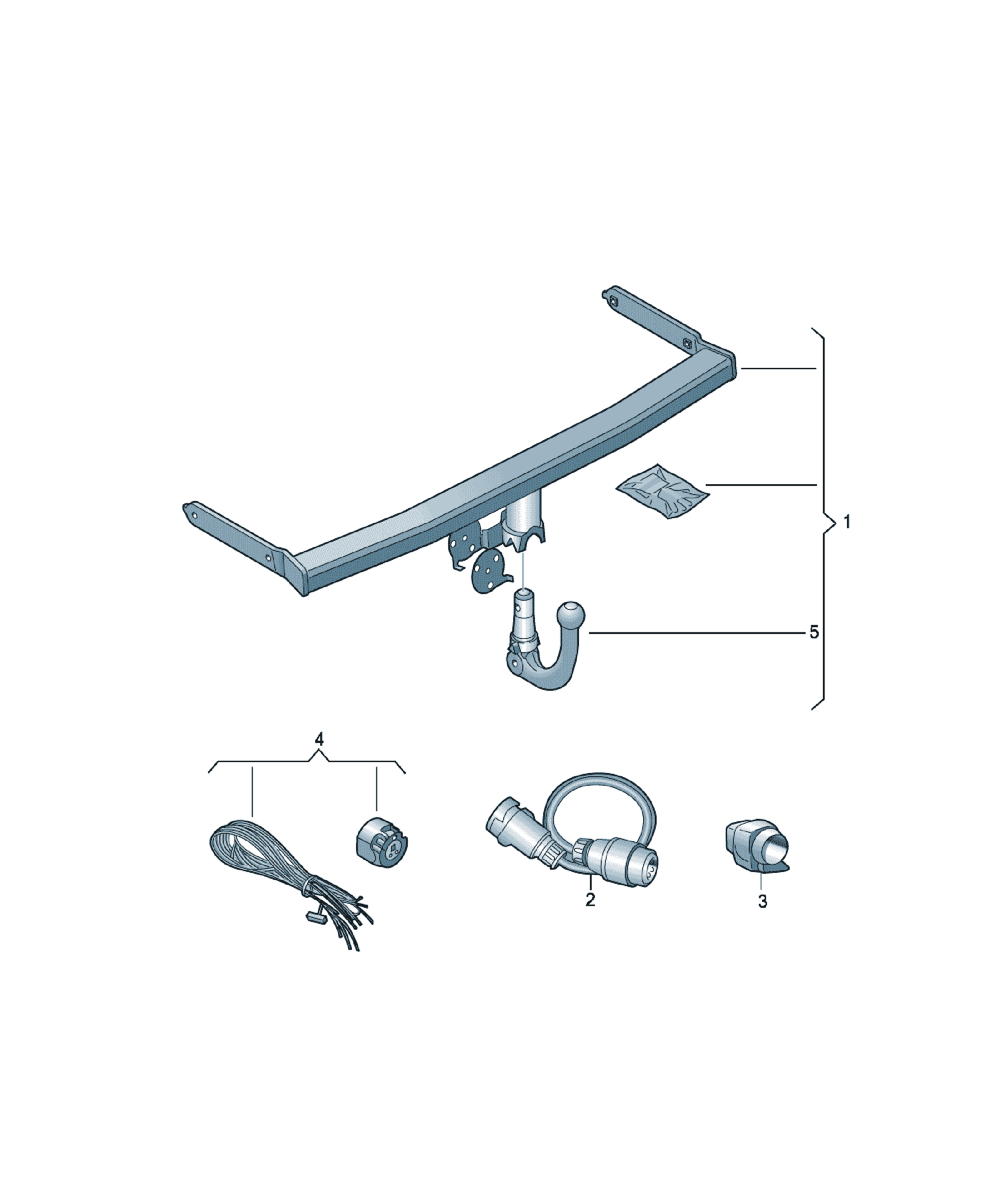 Carlig remorcare Volkswagen Golf / e-Golf, cod 5K0092155