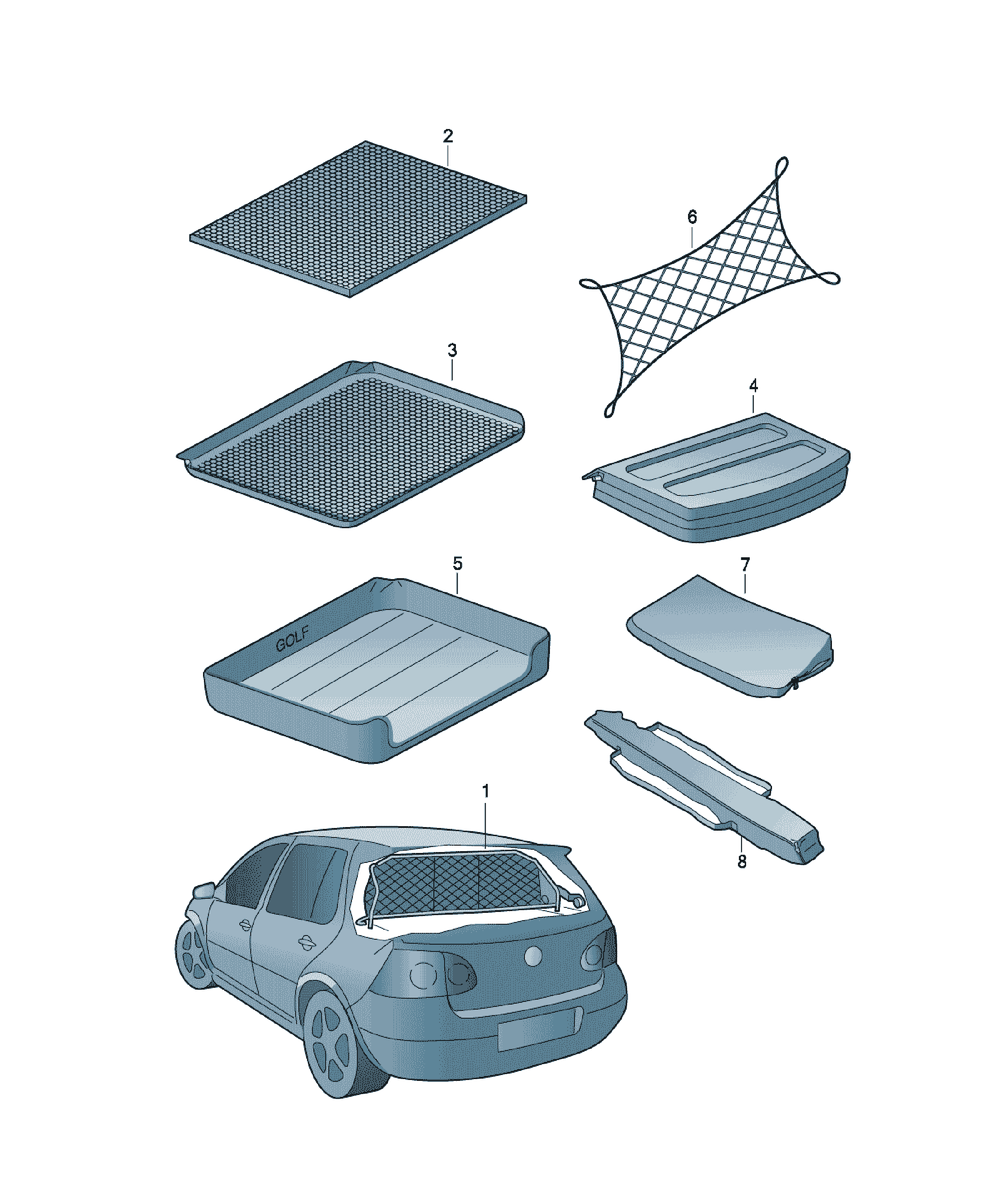 luggage compartment liner Volkswagen Passat / Variant / Santana, cod 000061166E