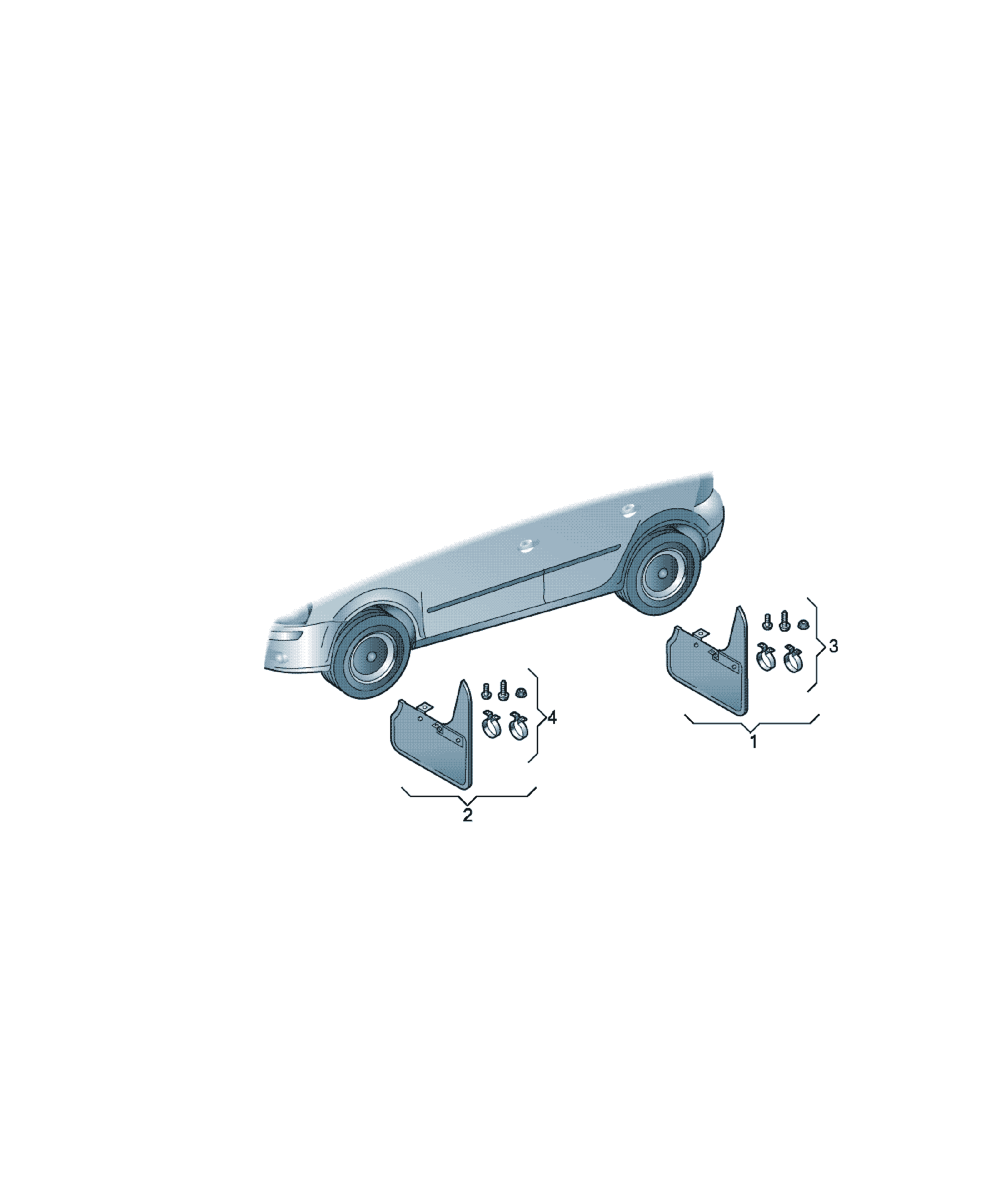 Set apărători noroi Volkswagen CC, cod 3C8075101A