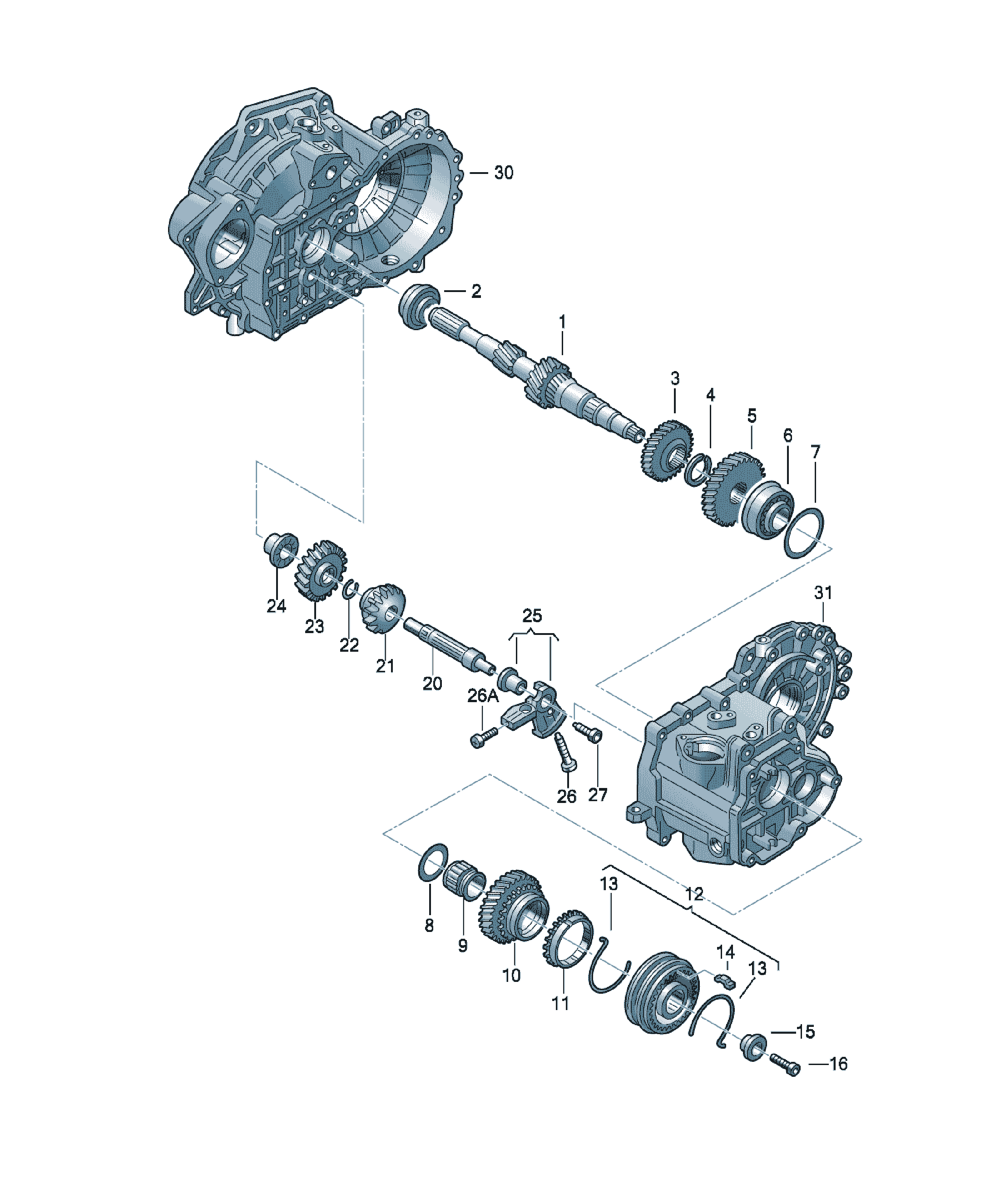Arbore de intrare Volkswagen Golf / e-Golf, cod 02J311103H