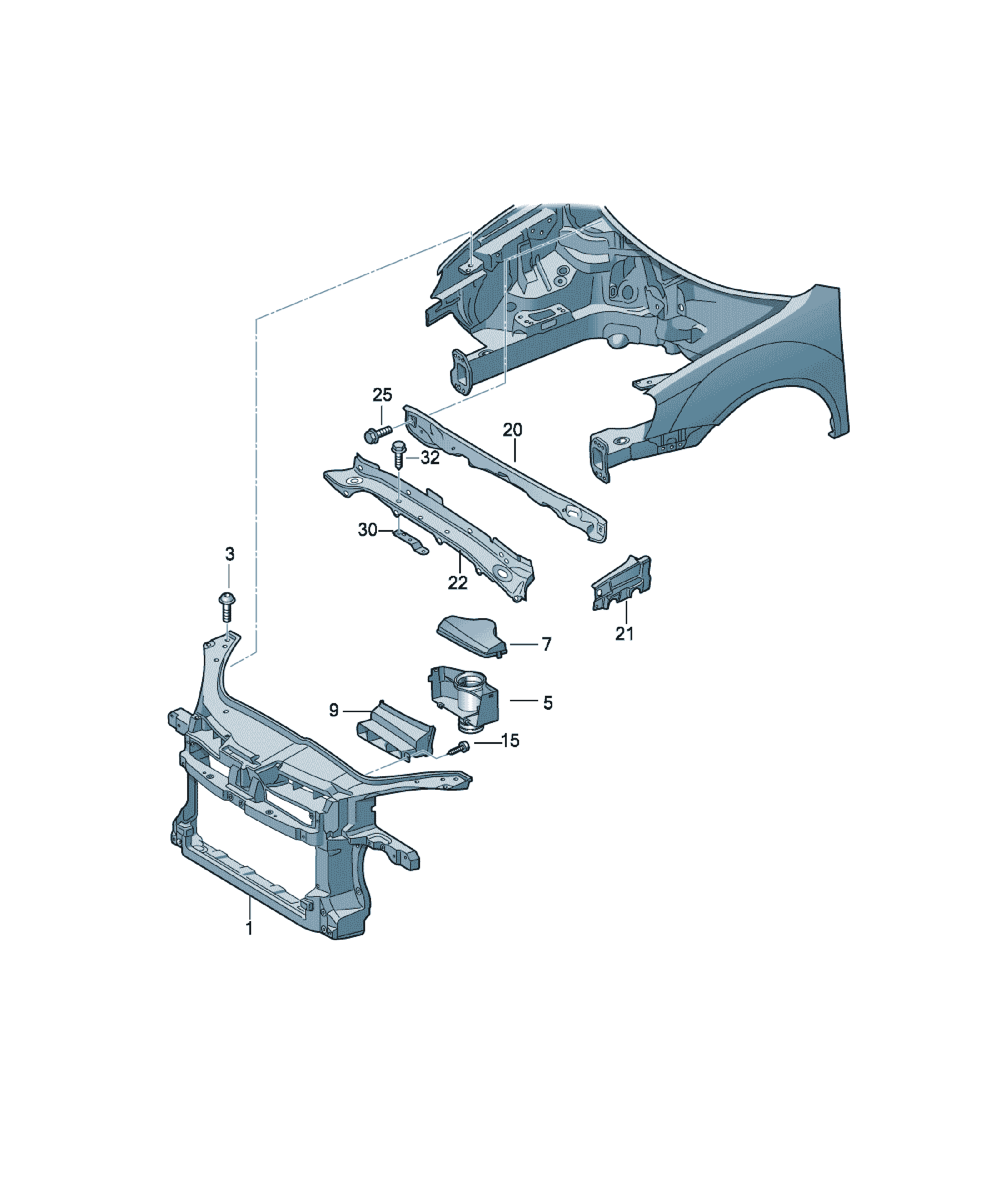 Panou de montare radiator Volkswagen Golf / e-Golf, cod 5M0805588D