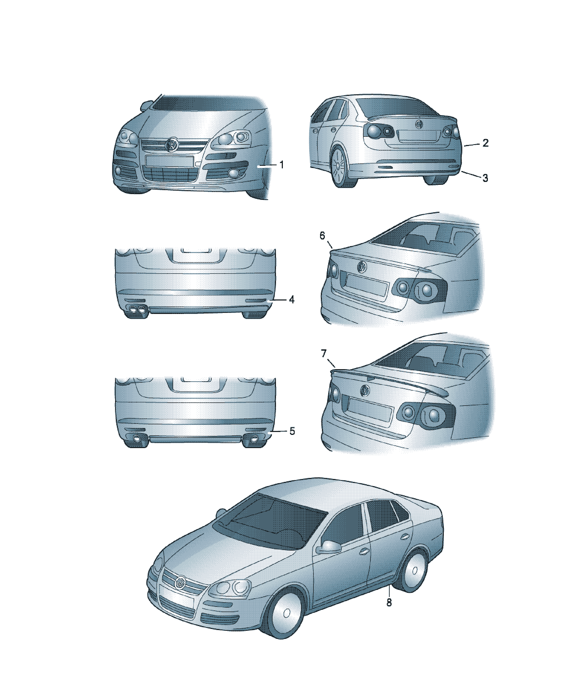 Adhesive kit for aerodynamic custom parts Volkswagen CC CC, cod 000071785A