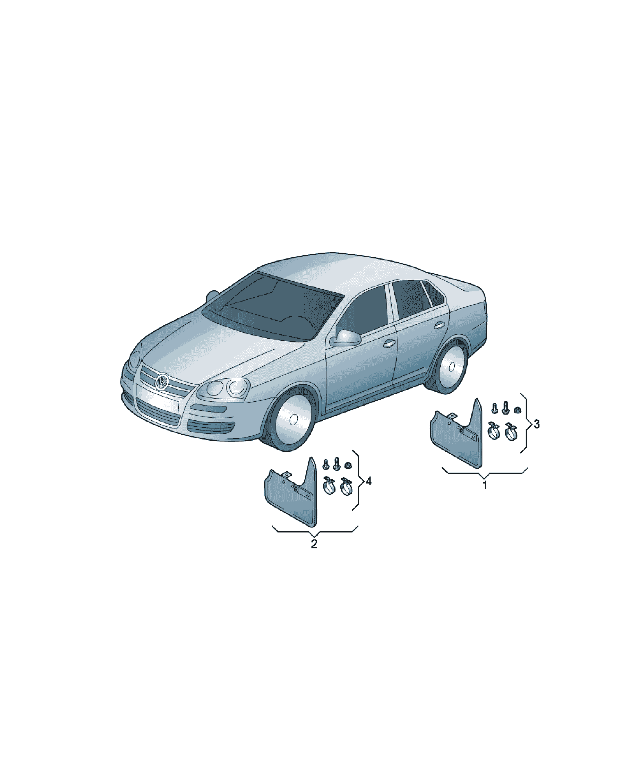 Set apărători noroi Volkswagen Passat / Variant / Santana, cod 3AA075101