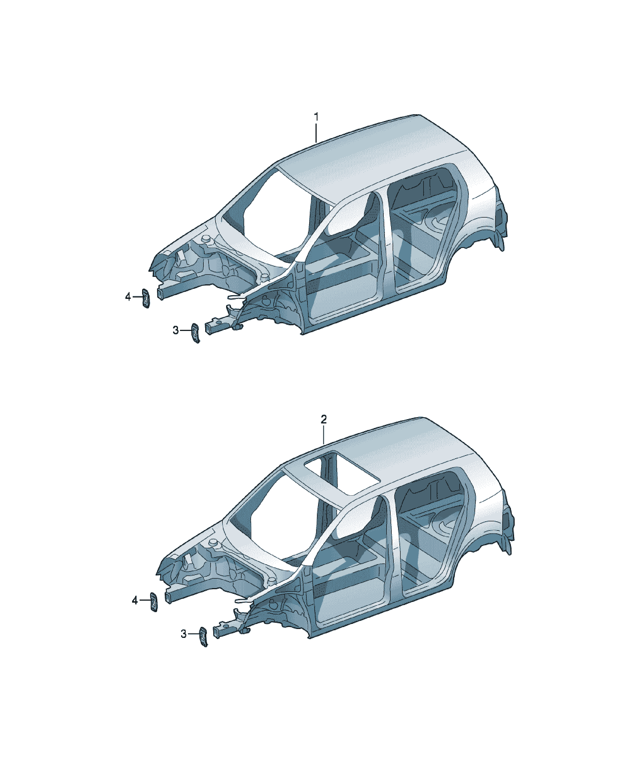 Body frame Volkswagen Golf / e-Golf, cod 5M0800701D