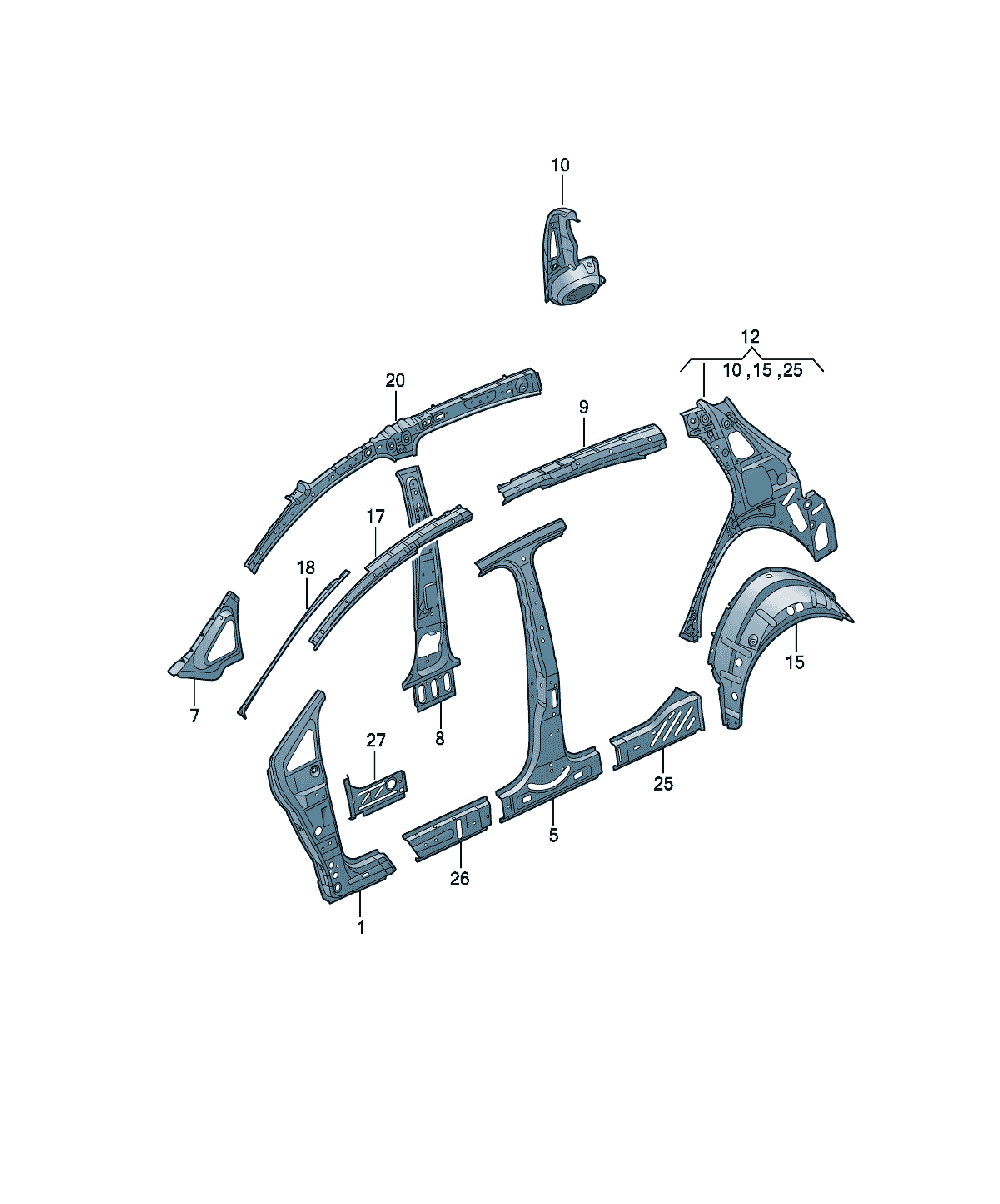 Placă de umplere Volkswagen Golf / e-Golf, cod 1K0810619