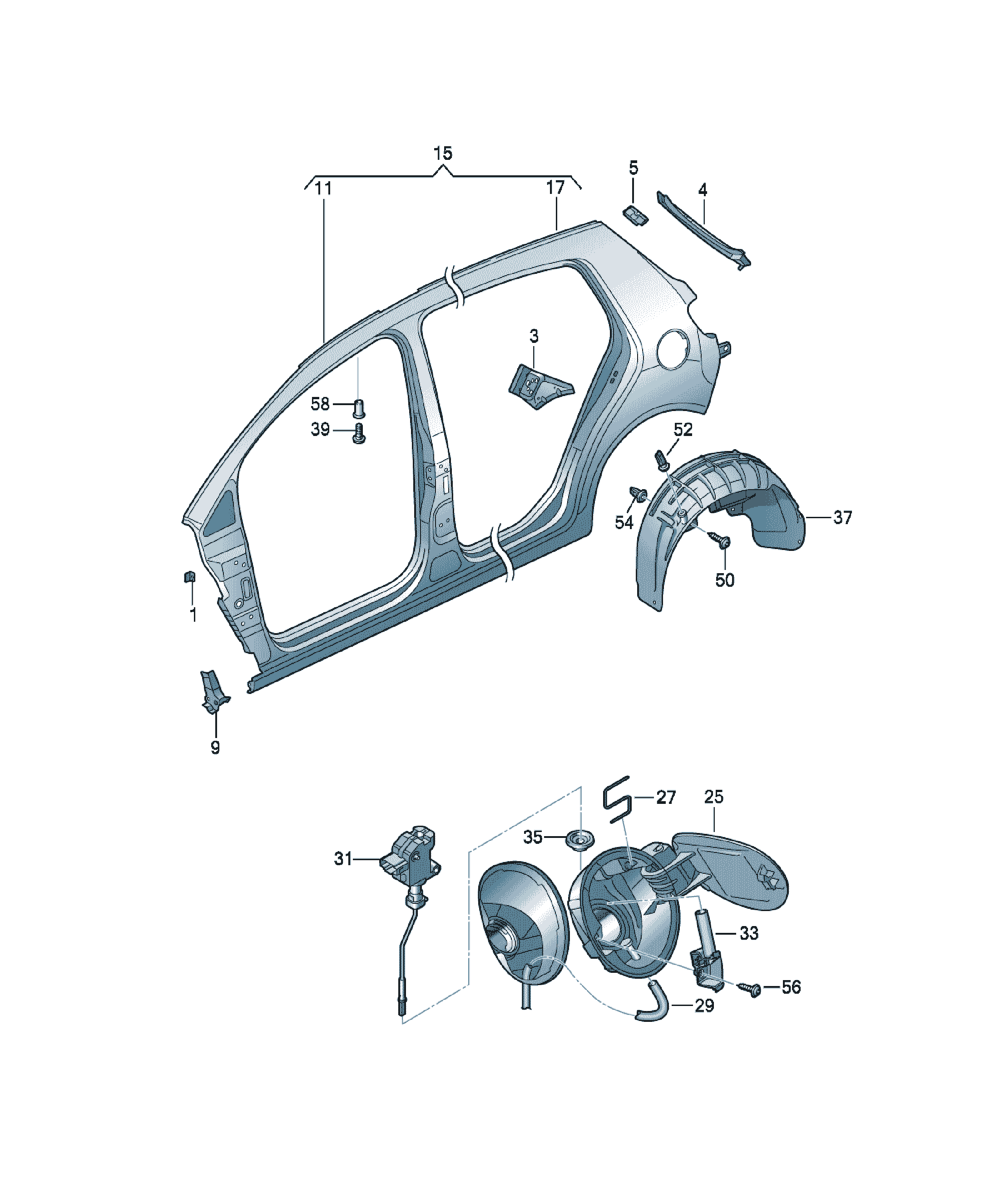 Threaded plate Volkswagen Golf / e-Golf, cod 1K4809237