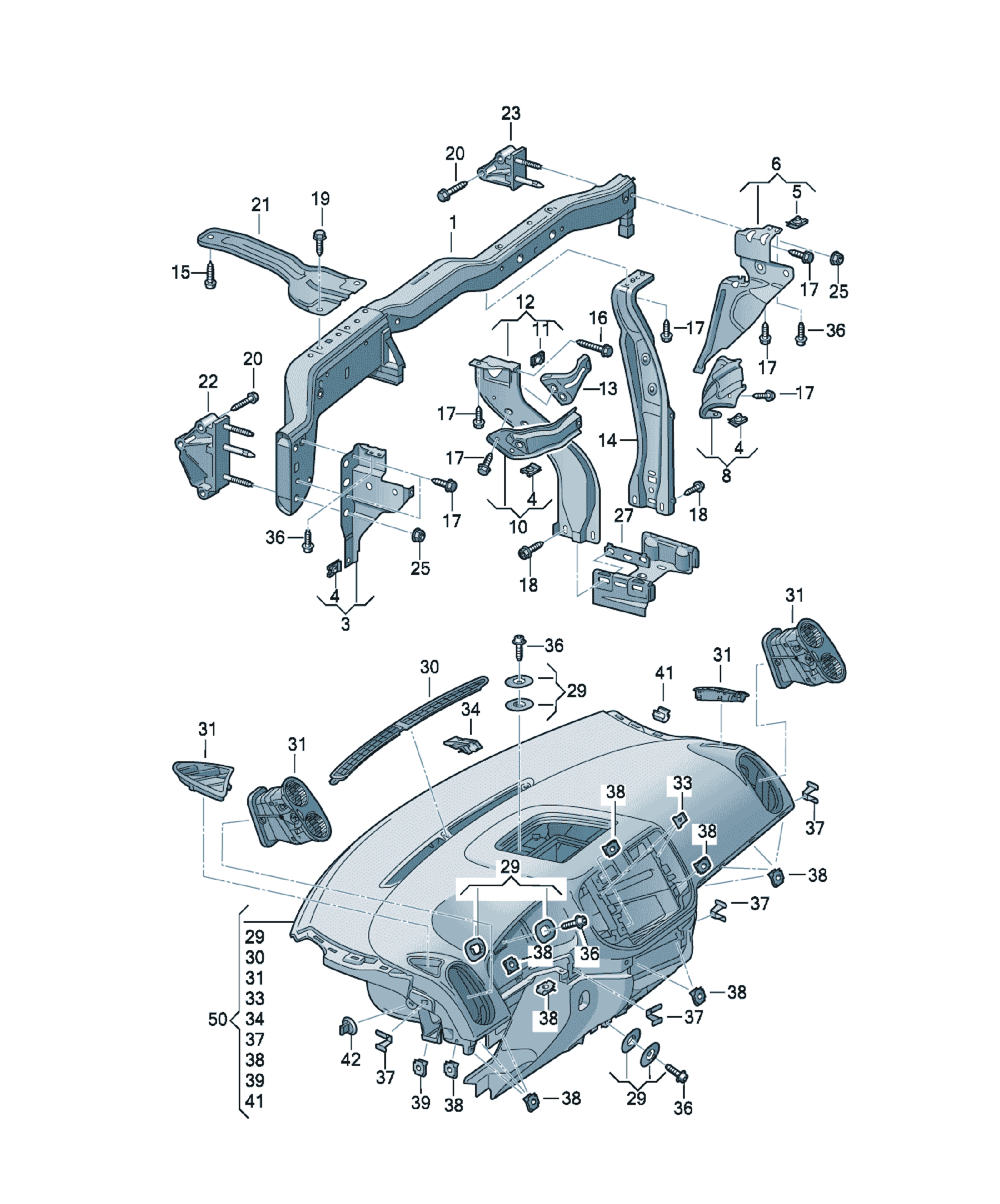 Cadru tablou de bord Volkswagen Golf / e-Golf, cod 1K2858045R