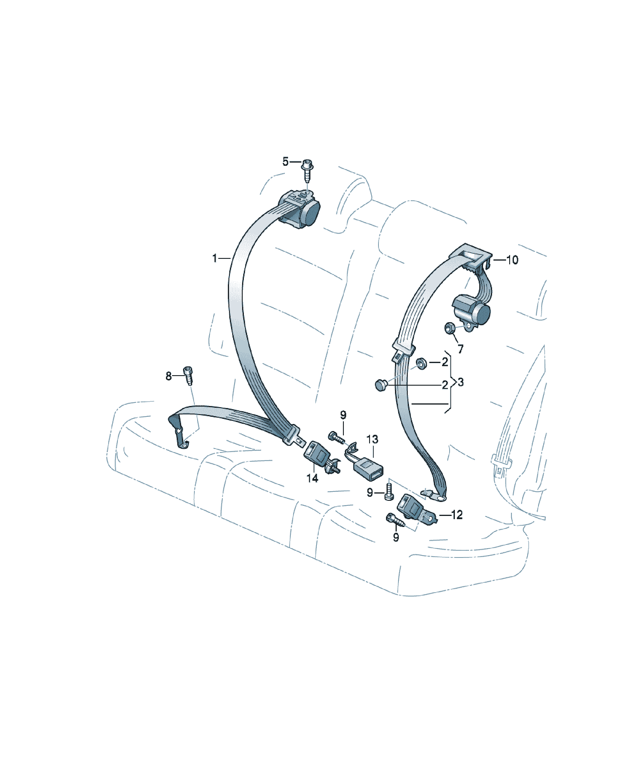 Centura fata Volkswagen Golf / e-Golf, cod 443857847A