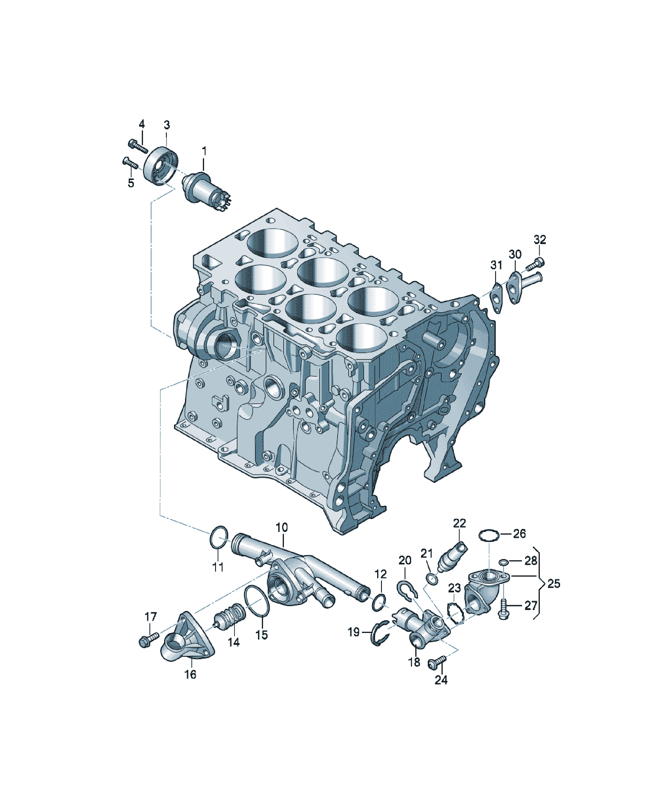 Pompă sistem răcire Volkswagen CC, cod 022121011A