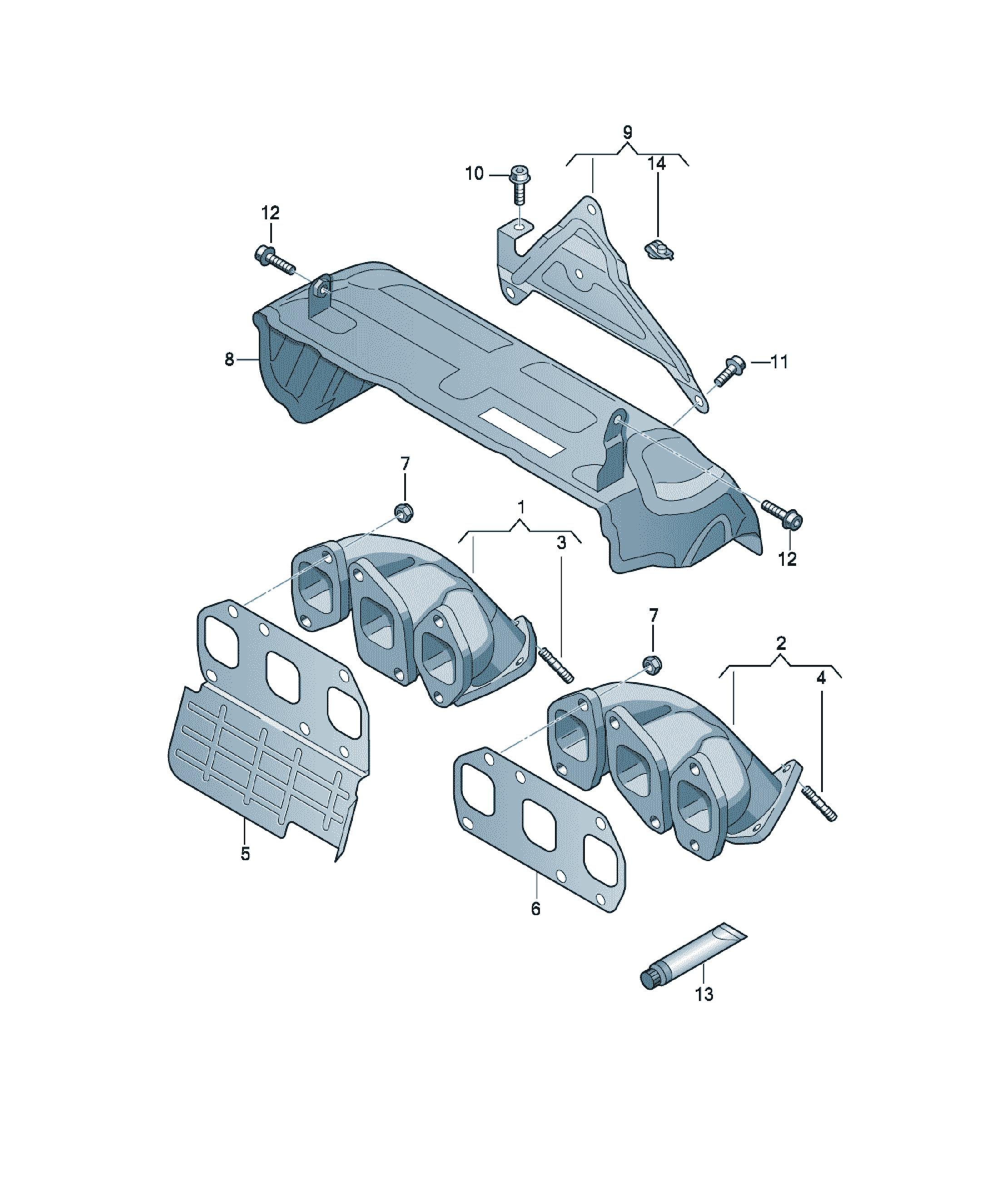Galerie evacuare Volkswagen CC, cod 03H253031E