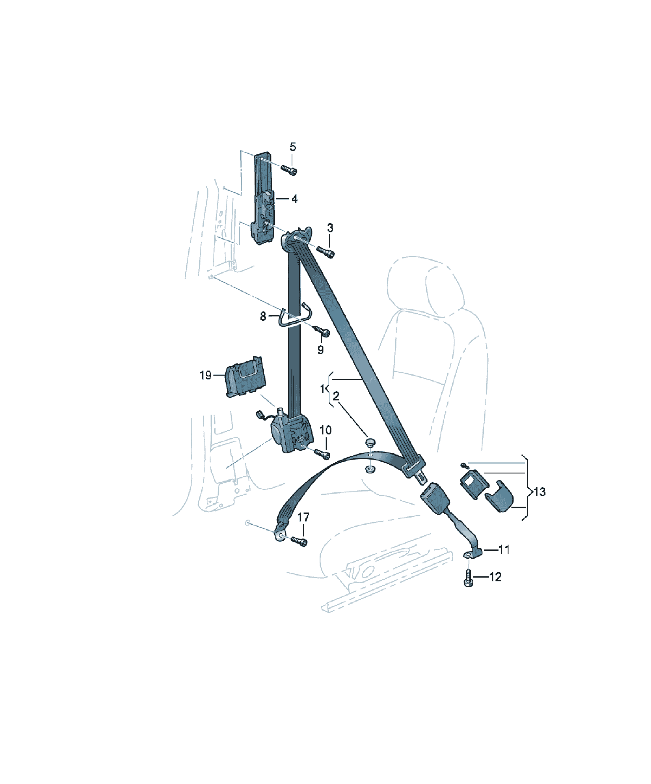 Centura fata Volkswagen CC, cod 3C1857705Q