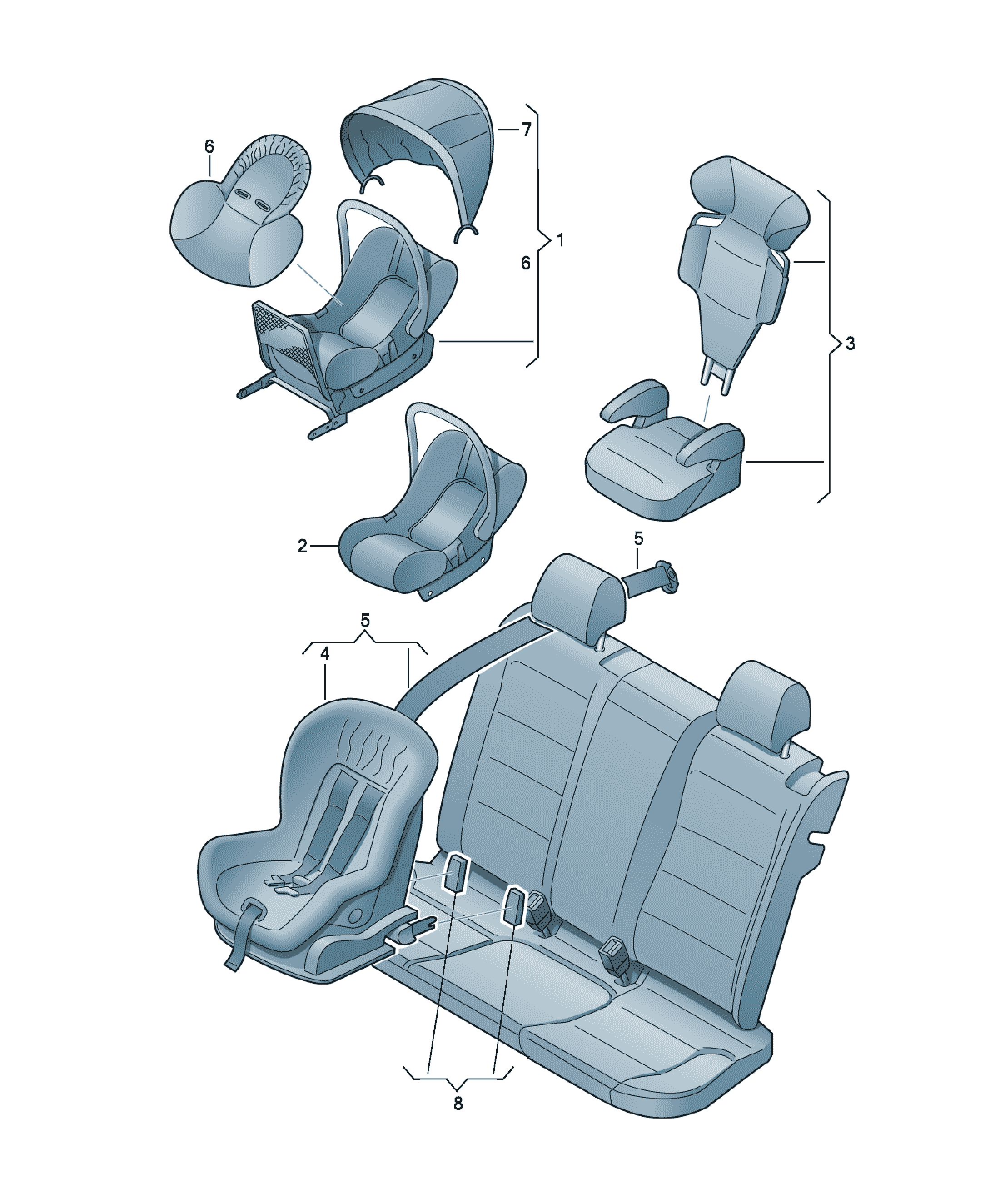 Scaun pentru copii Volkswagen CC, cod 000019819