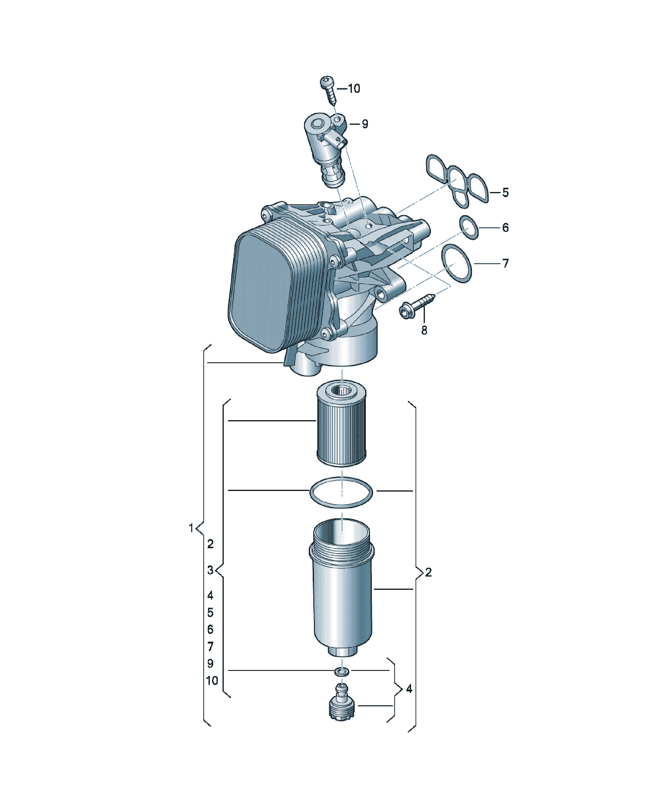 Carcasă filtru ulei Volkswagen Tiguan, cod 05L115389P