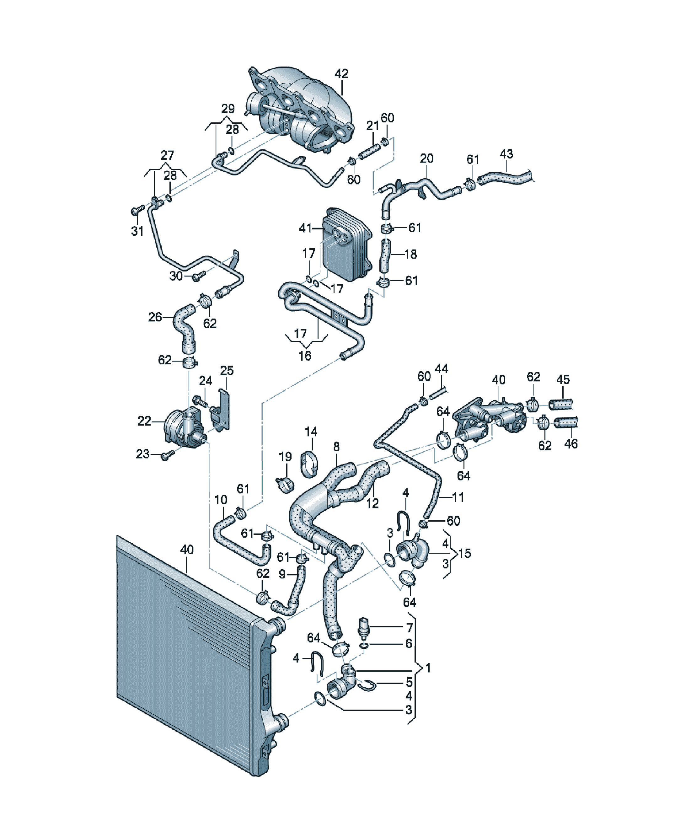 Furtun apa Volkswagen Golf / e-Golf, cod 1K0121086AS