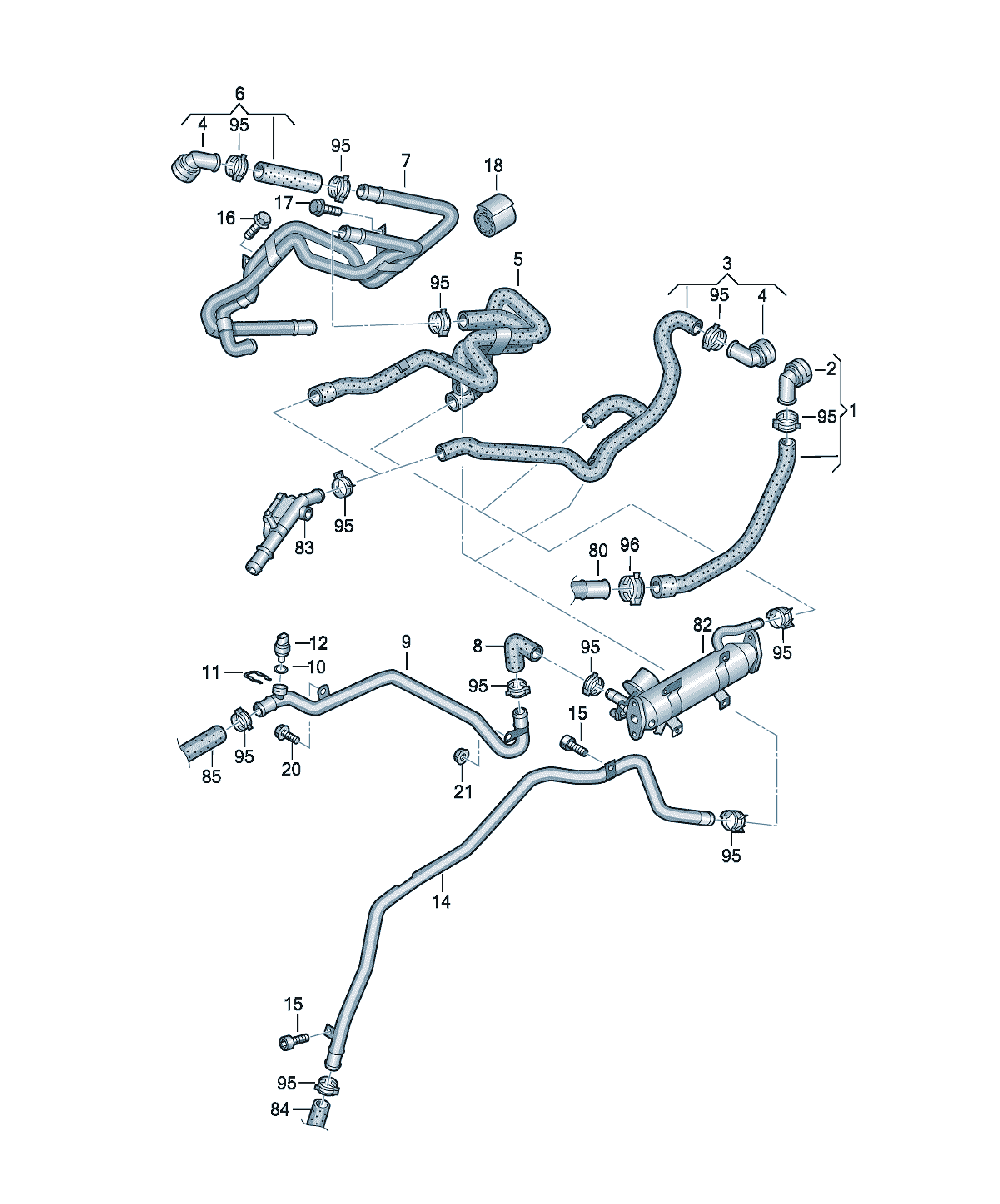 Furtun apa Volkswagen Golf / e-Golf, cod 1K0122073GE