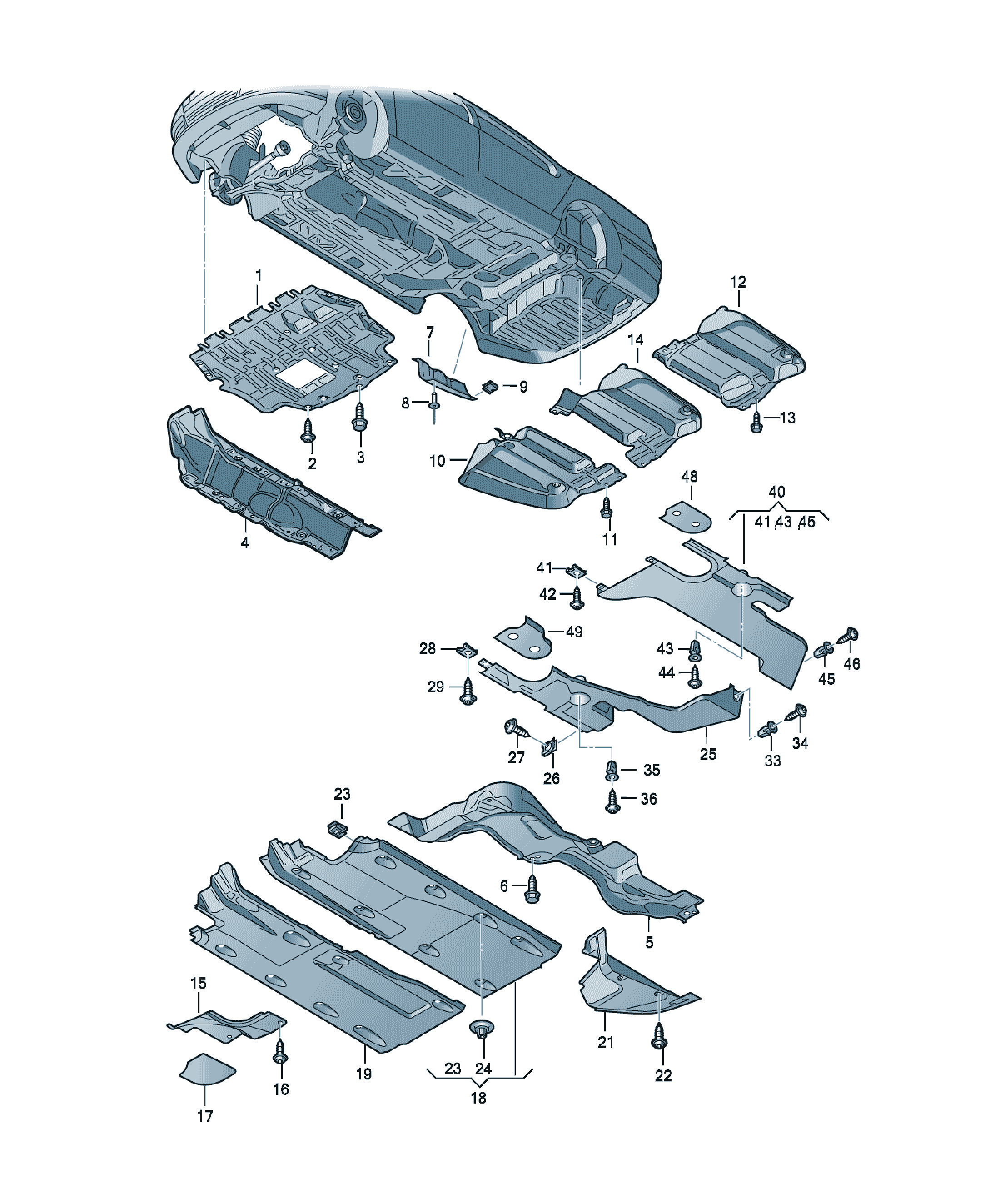 Protecție carter motor Volkswagen CC, cod 3C8825235